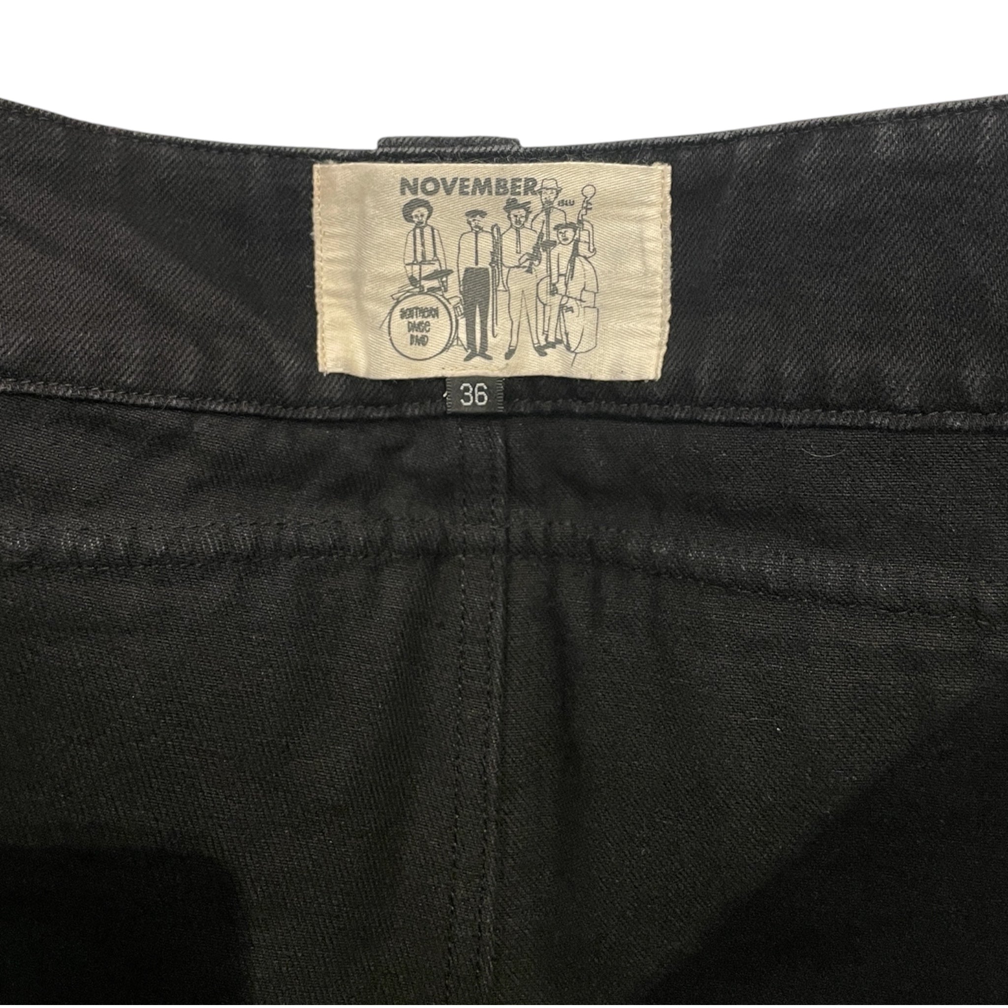 November /Straight Pants/36/Cotton/BLK/slanted pockets, wide, view 3