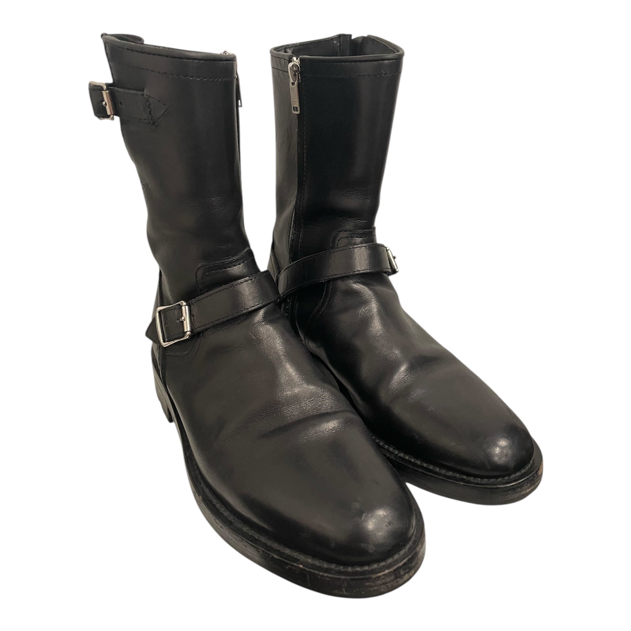 SAINT LAURENT/Boots/EU 40/Leather/BLK/f/w17 hedi moto boots view 1