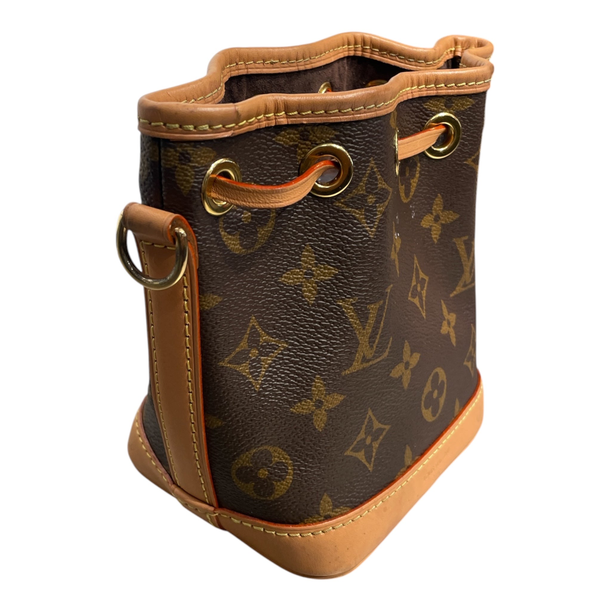 LOUIS VUITTON/Cross Body Bag/Monogram/Leather/BRW/NANO BUCKET BAG view 4