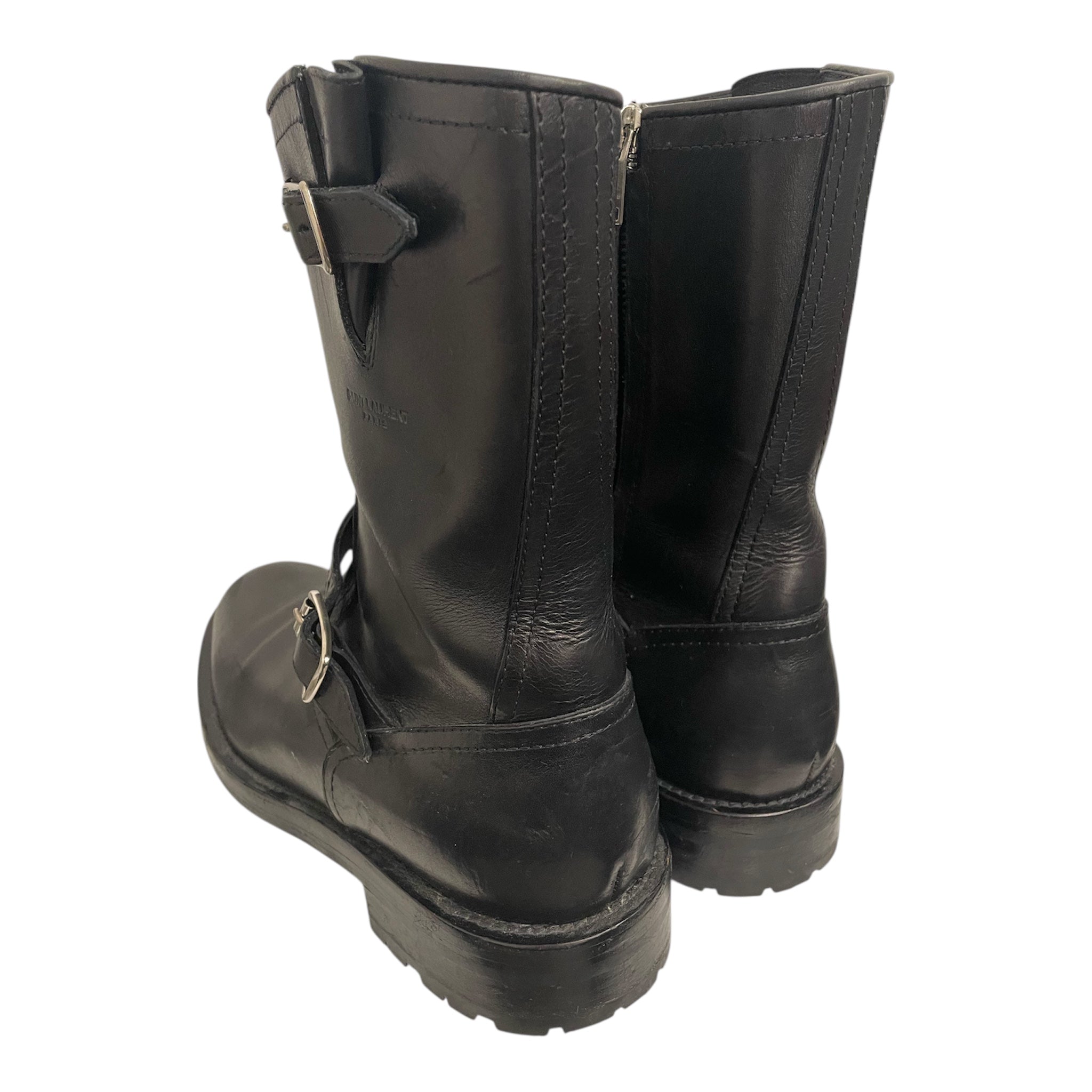SAINT LAURENT/Boots/EU 40/Leather/BLK/f/w17 hedi moto boots view 2