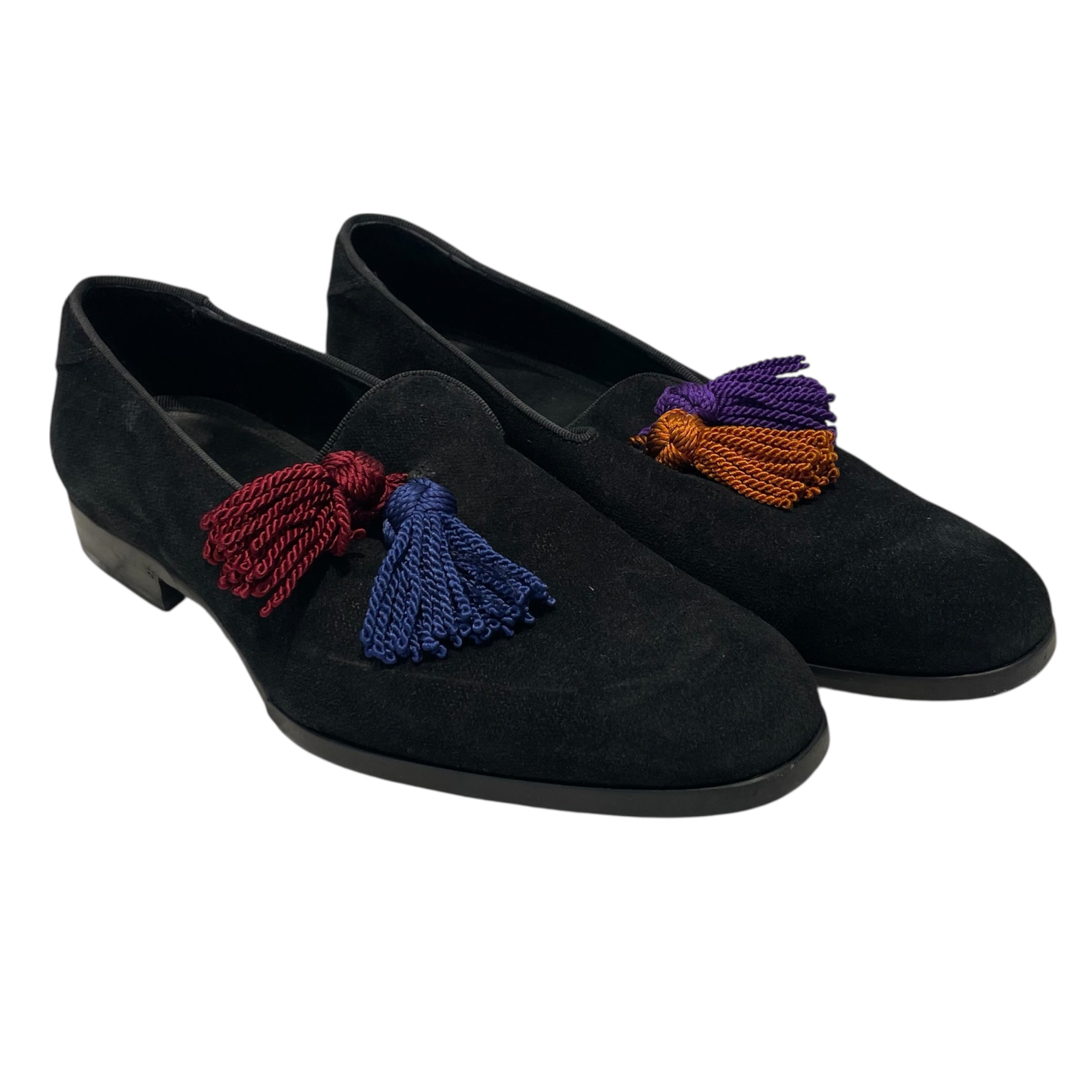 JIMMY CHOO/Loafers/US 9/Suede/BLK/FOXLEY TASSEL view 1