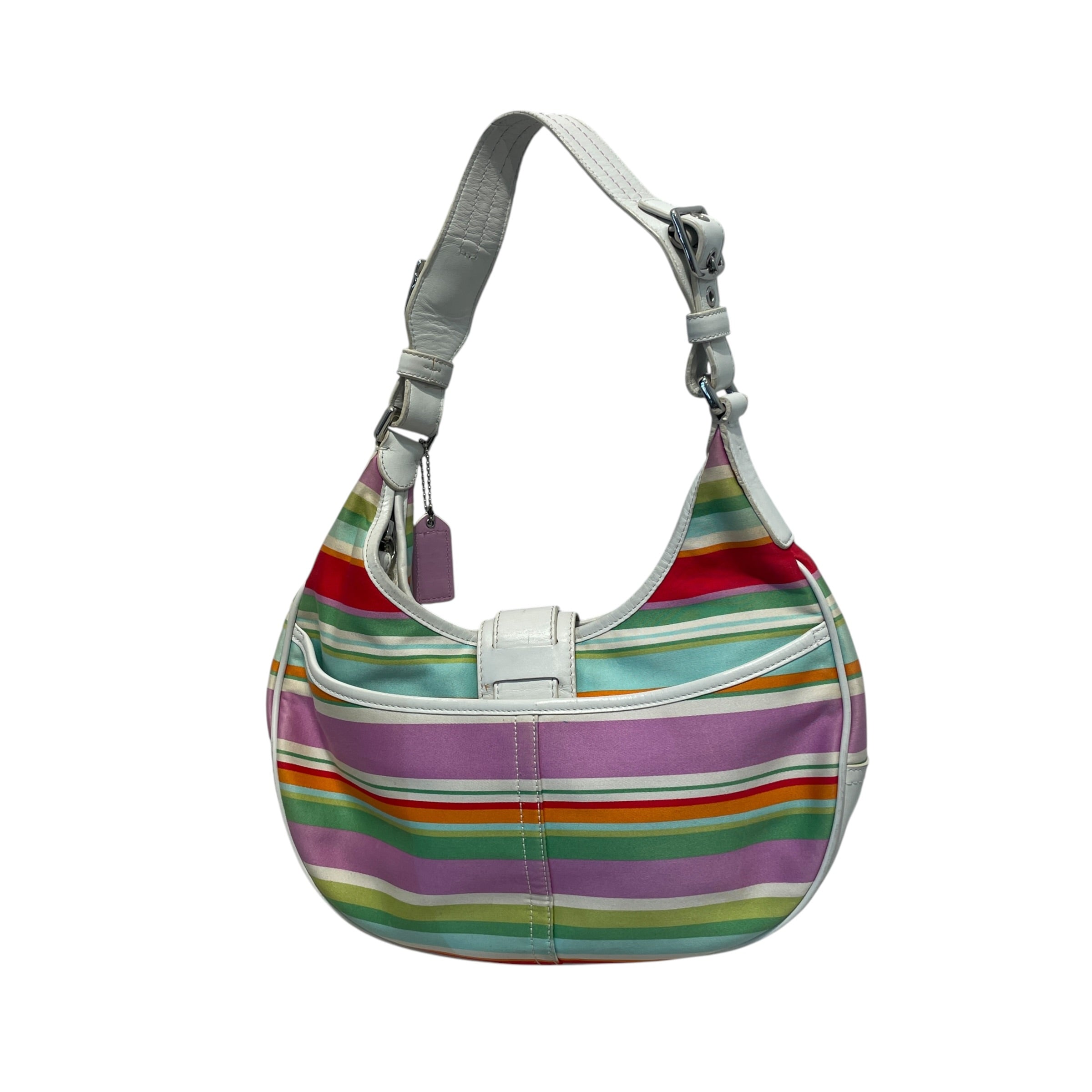 COACH/Hand Bag/Stripe/Nylon/MLT/Hobo Shoulder Bag view 2