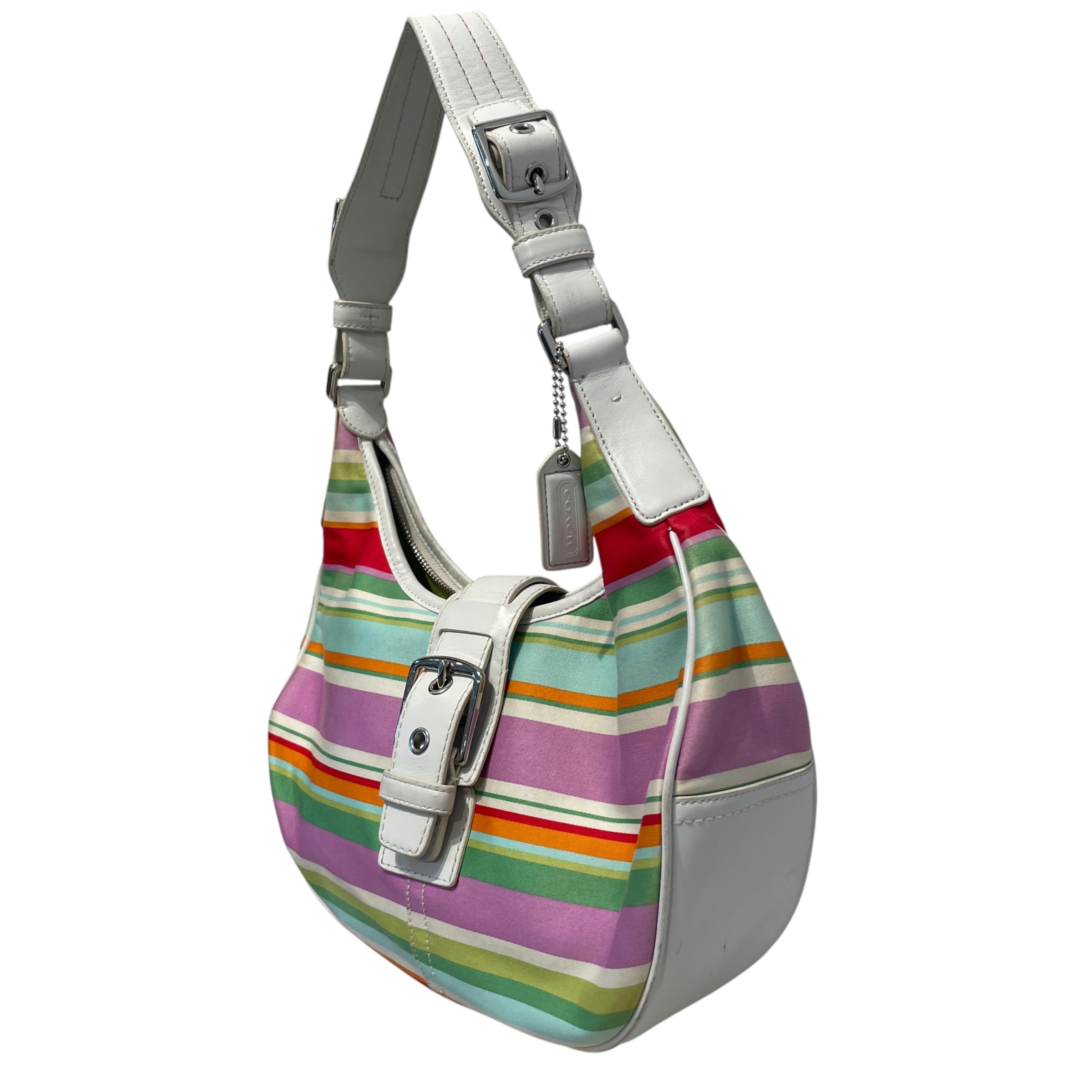 COACH/Hand Bag/Stripe/Nylon/MLT/Hobo Shoulder Bag view 3