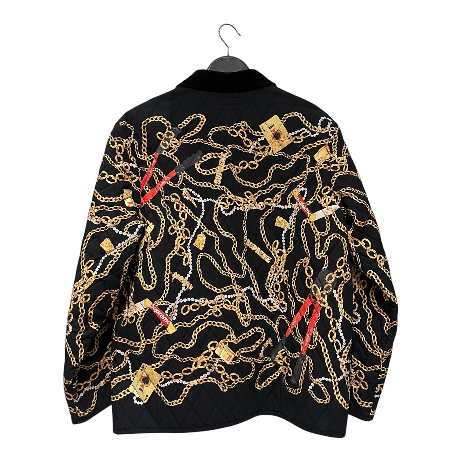 Supreme/Quilted Jkt/M/Cotton/BLK/All Over Print/chains view 2