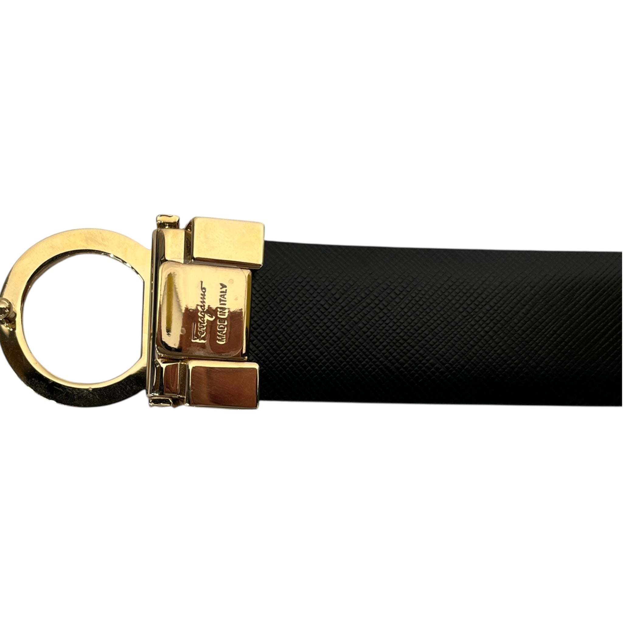 Salvatore Ferragamo/Belt/Leather/YEL/reversible blk/ylw gold logo view 3