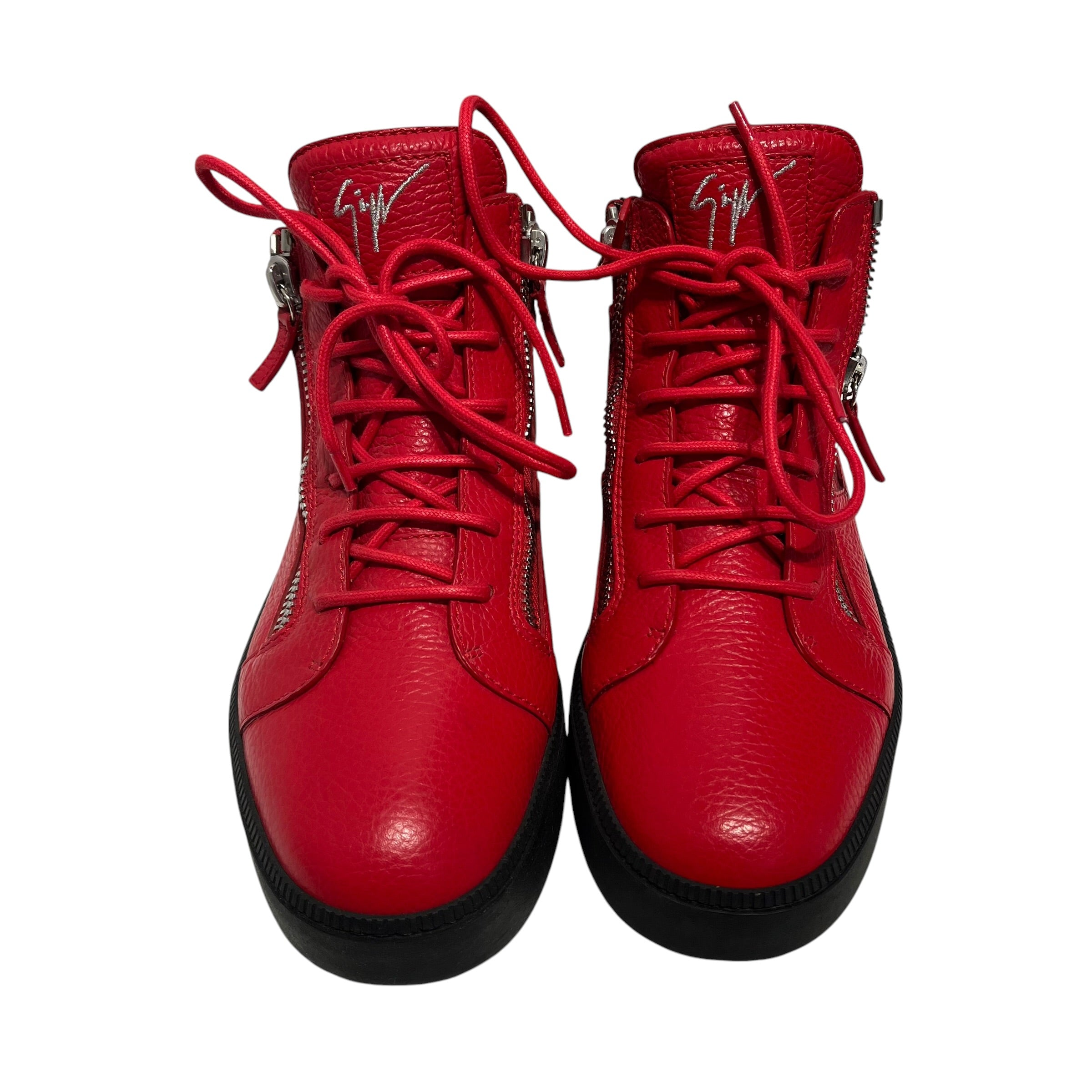 Giuseppe Zanotti/Hi-Sneakers/EU 42.5/Leather/RED/KRISS SNKR DUAL ZIP view 4