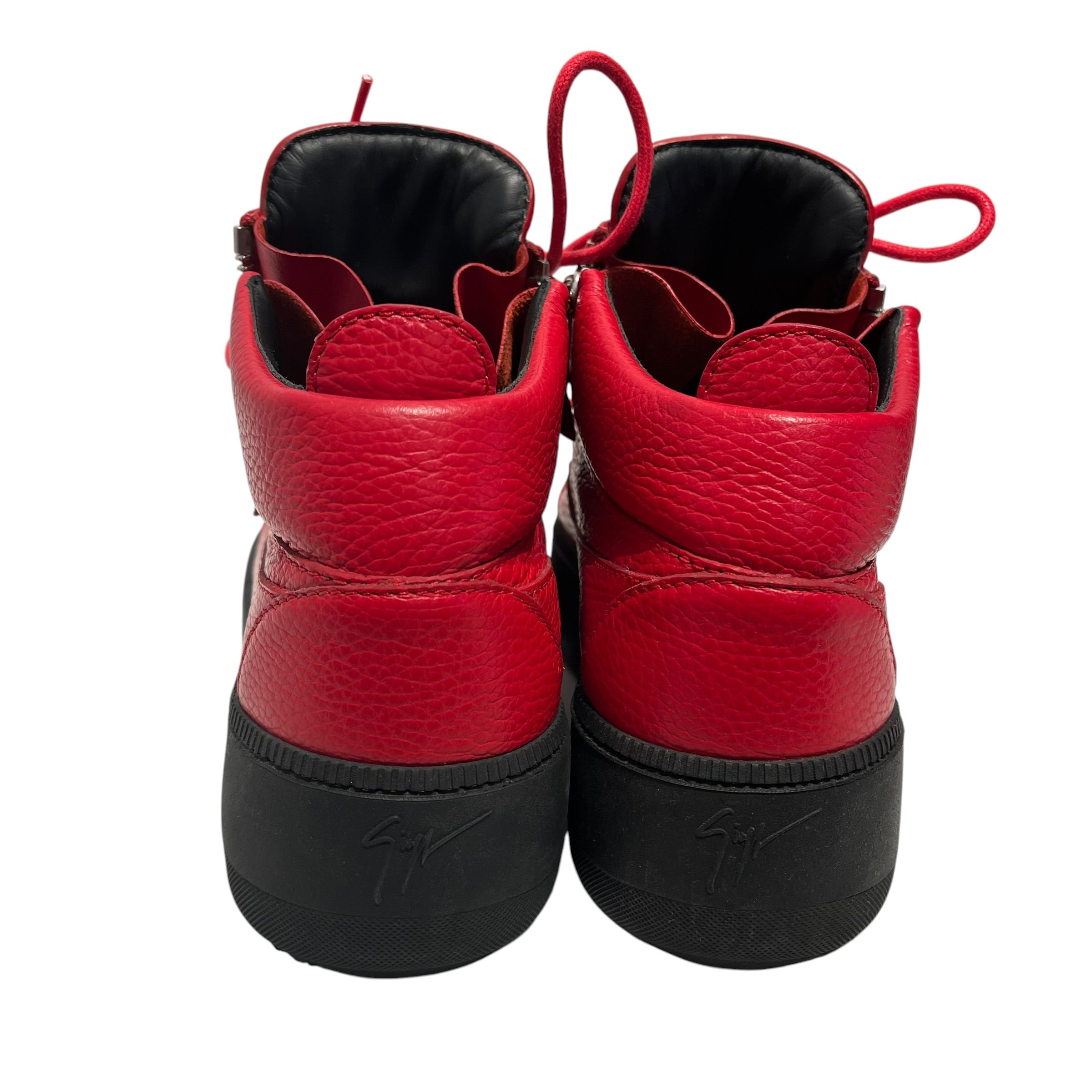 Giuseppe Zanotti/Hi-Sneakers/EU 42.5/Leather/RED/KRISS SNKR DUAL ZIP view 3
