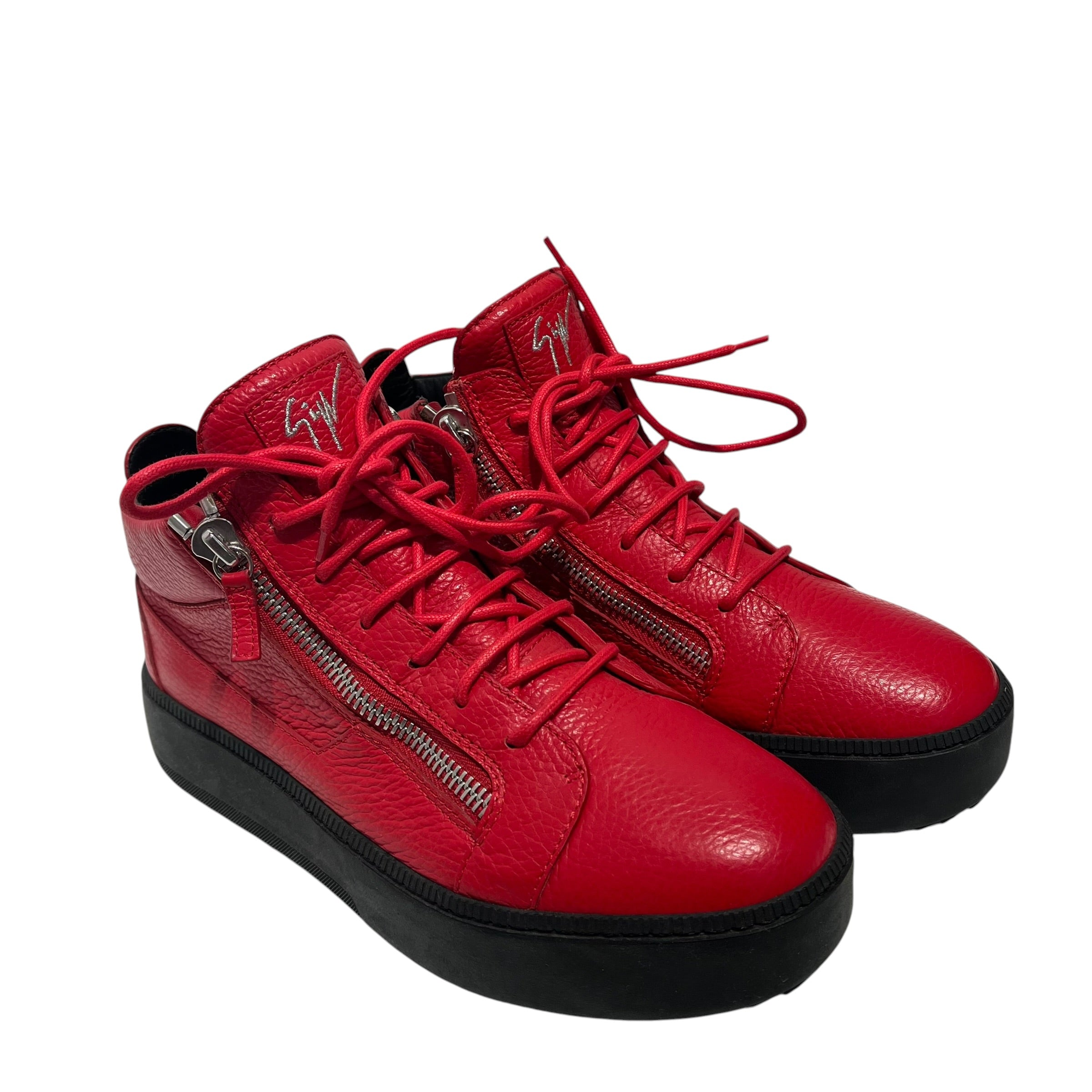 Giuseppe Zanotti/Hi-Sneakers/EU 42.5/Leather/RED/KRISS SNKR DUAL ZIP view 1