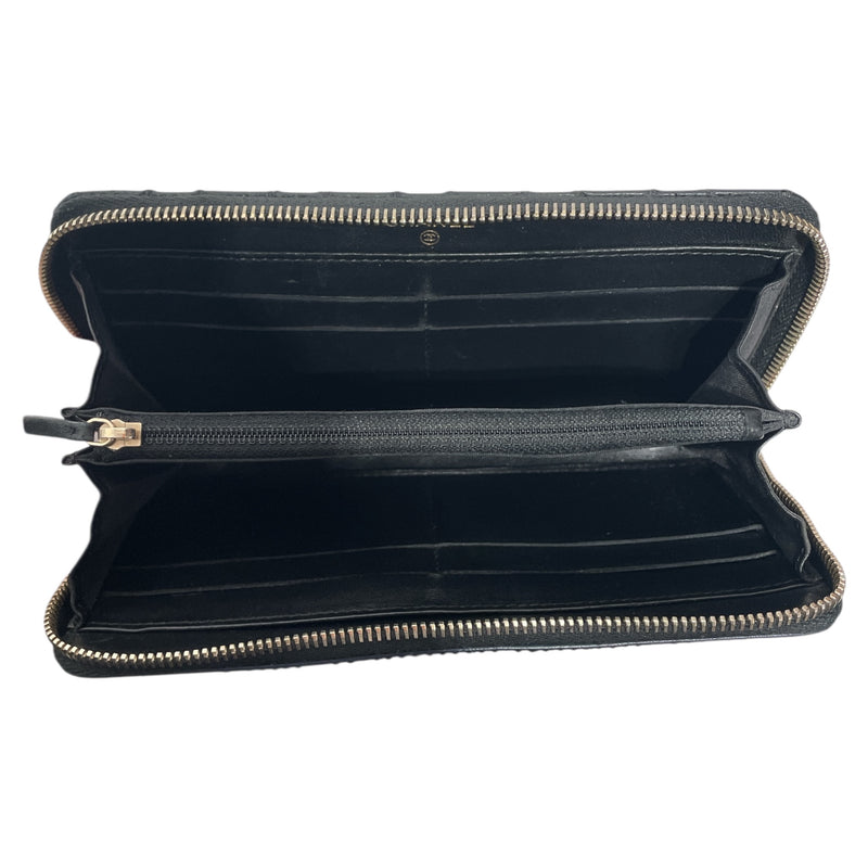 CHANEL/Trifold Wallet/Leather/BLK/SWARVARSKI MULTI