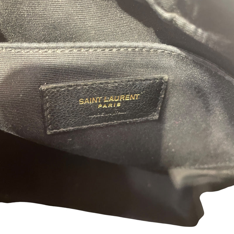 YVES SAINT LAURENT/Cross Body Bag/Leather/BLK/Chevron Lou Camera