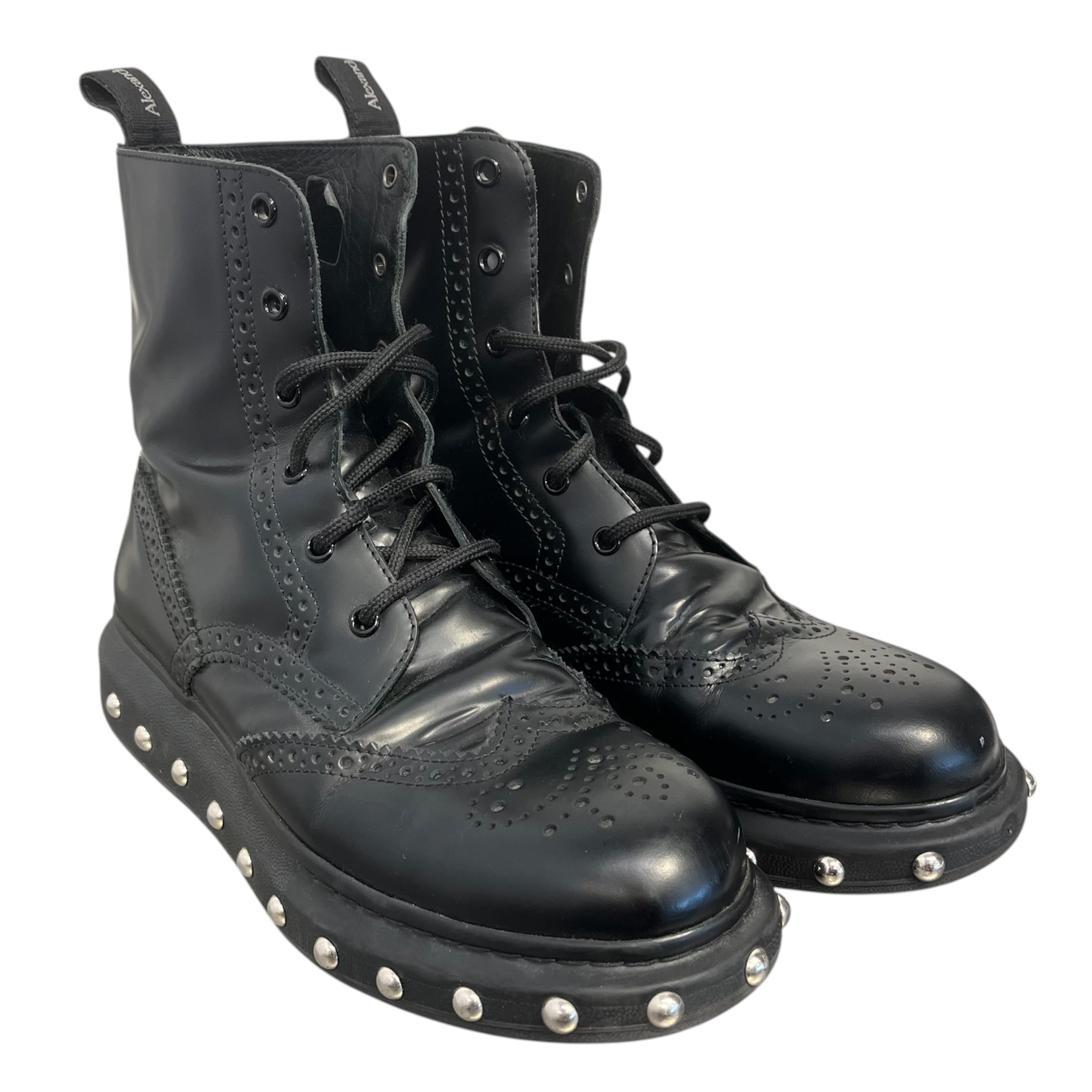 Alexander McQueen/Boots/EU 41/Leather/BLK/Studded Biker Boots view 1