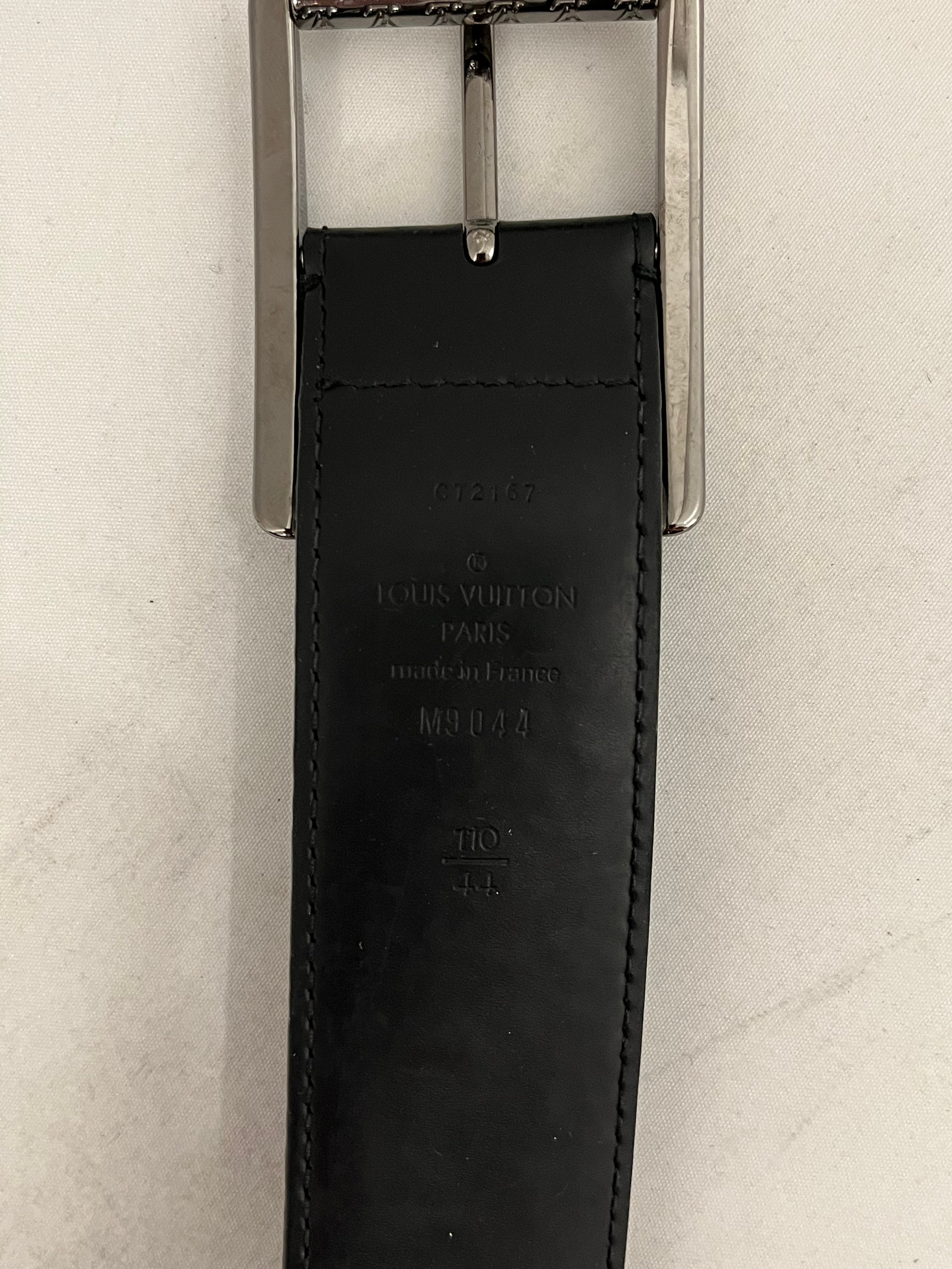 LOUIS VUITTON/Belt/Monogram/Leather/BLK/MINI LV LOGO ON BUCKLE view 3