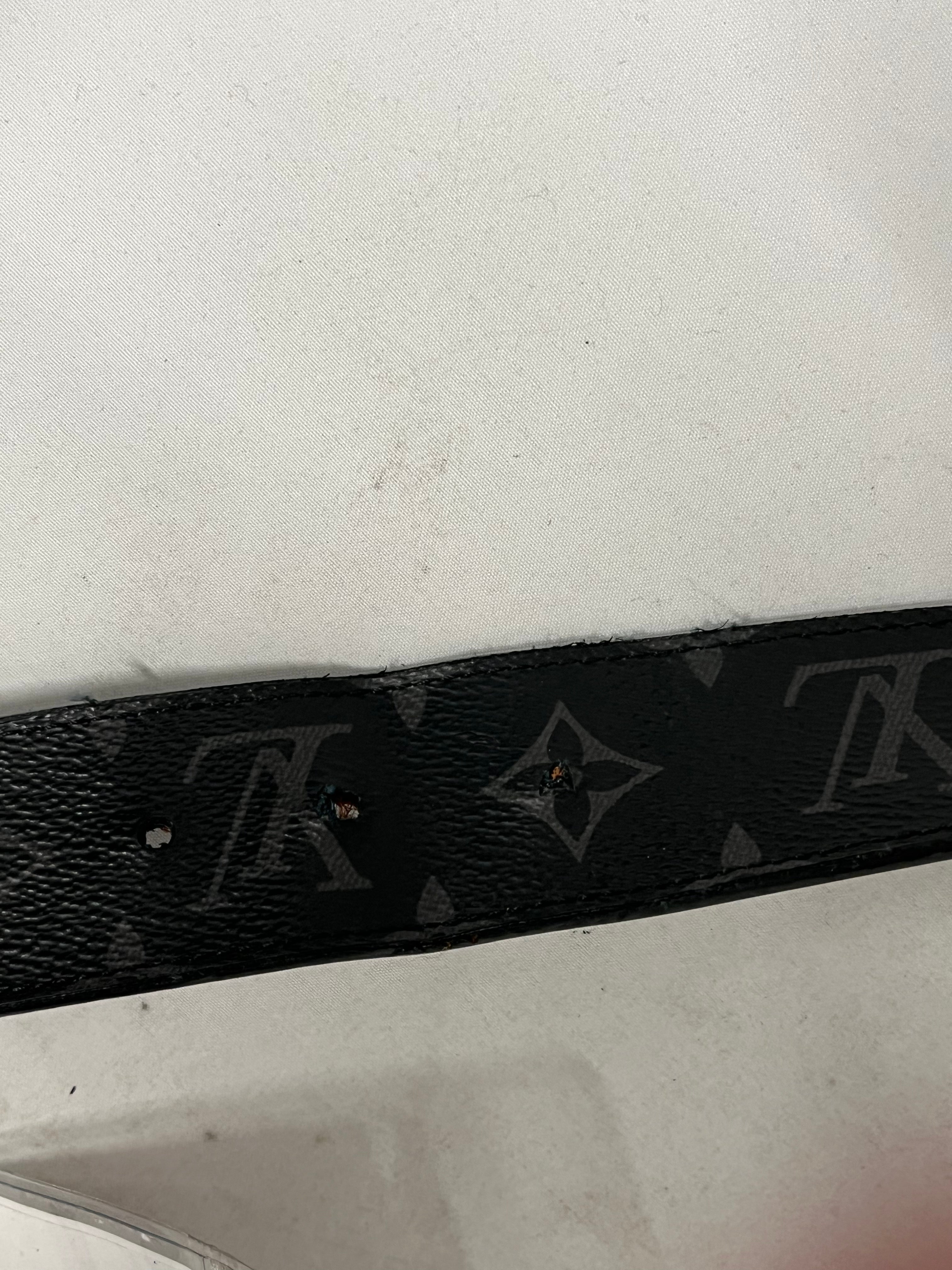LOUIS VUITTON/Belt/Monogram/Leather/BLK/MINI LV LOGO ON BUCKLE view 5