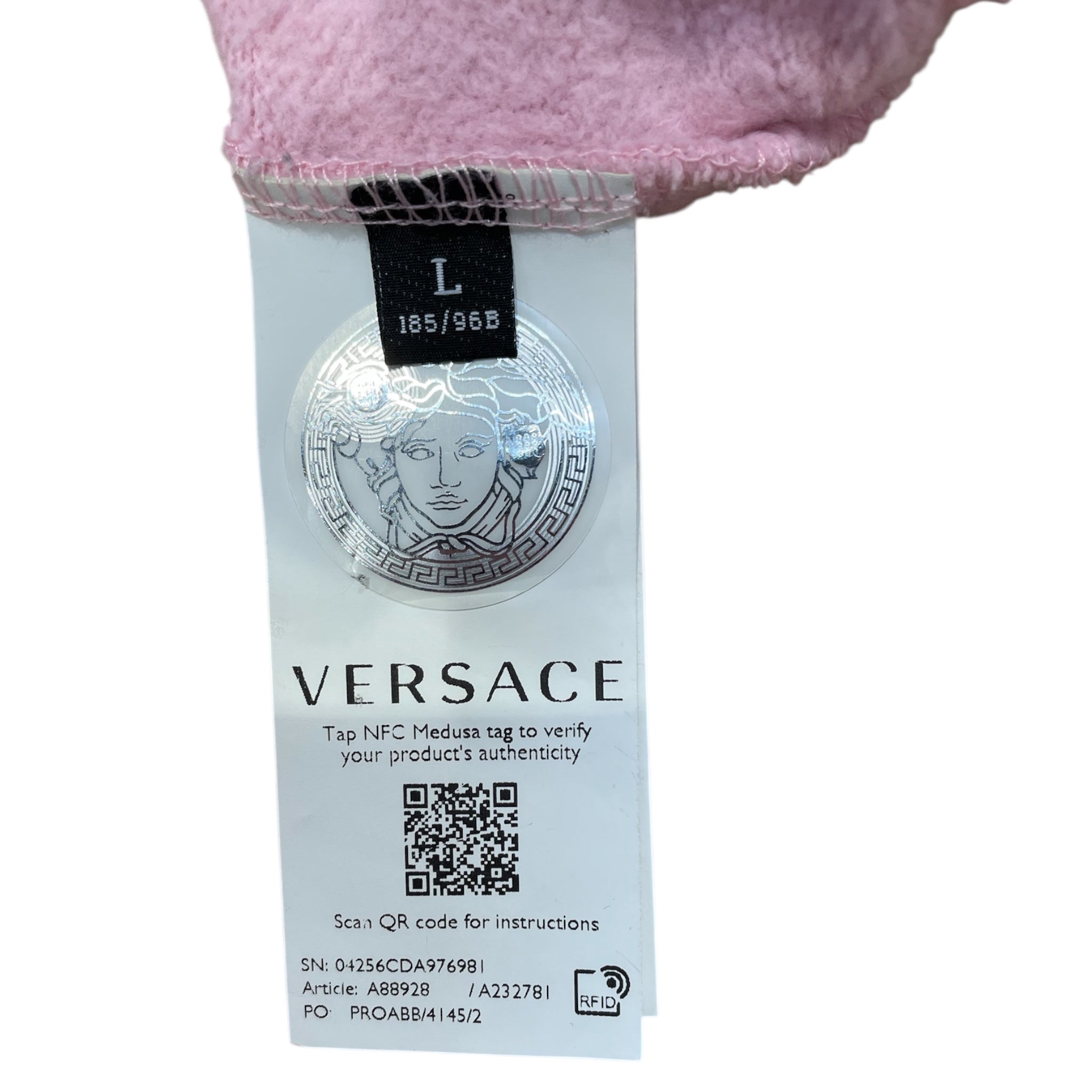 VERSACE/Hoodie/L/Cotton/PNK/versace view 4