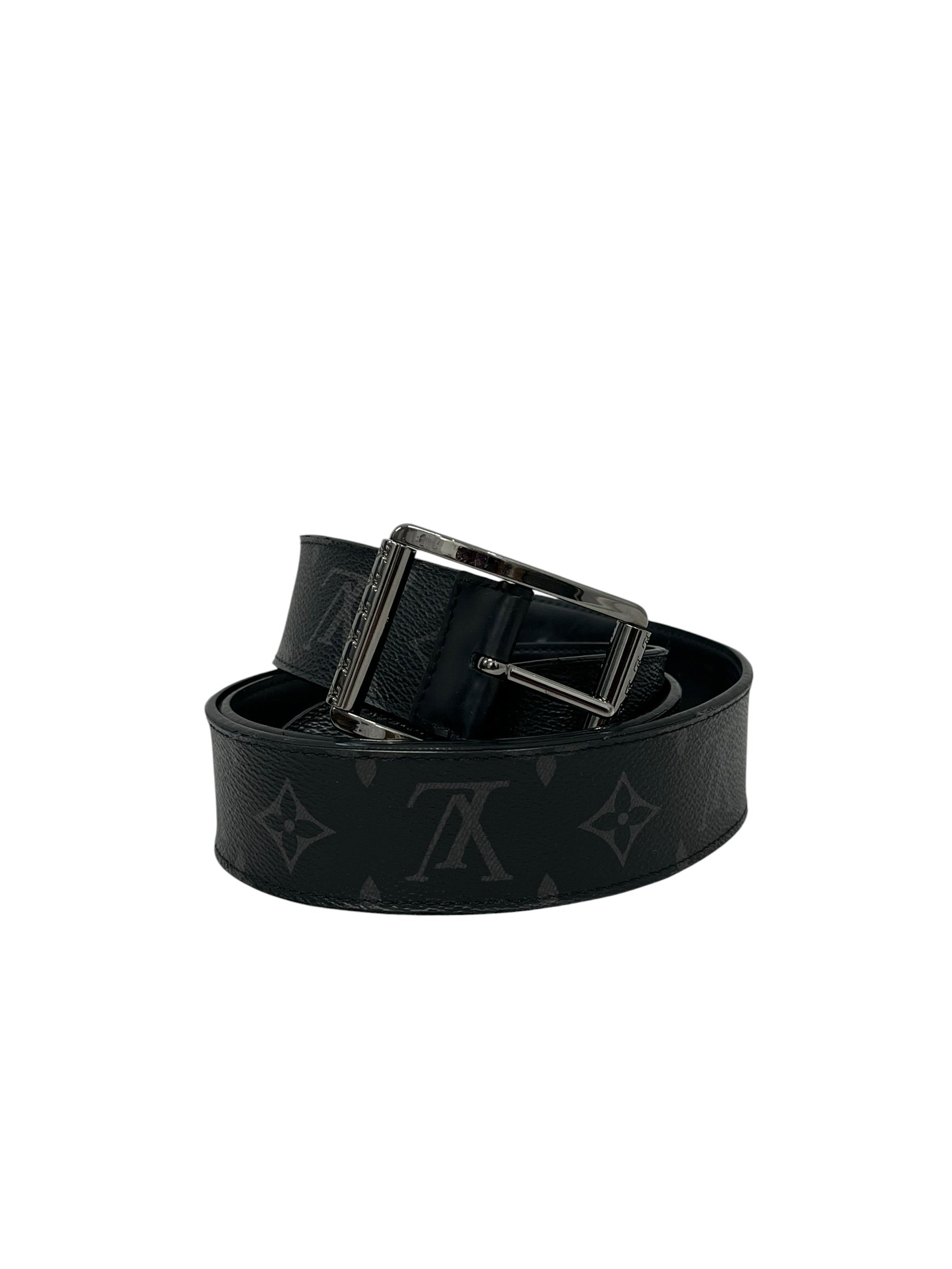 LOUIS VUITTON/Belt/Monogram/Leather/BLK/MINI LV LOGO ON BUCKLE view 1
