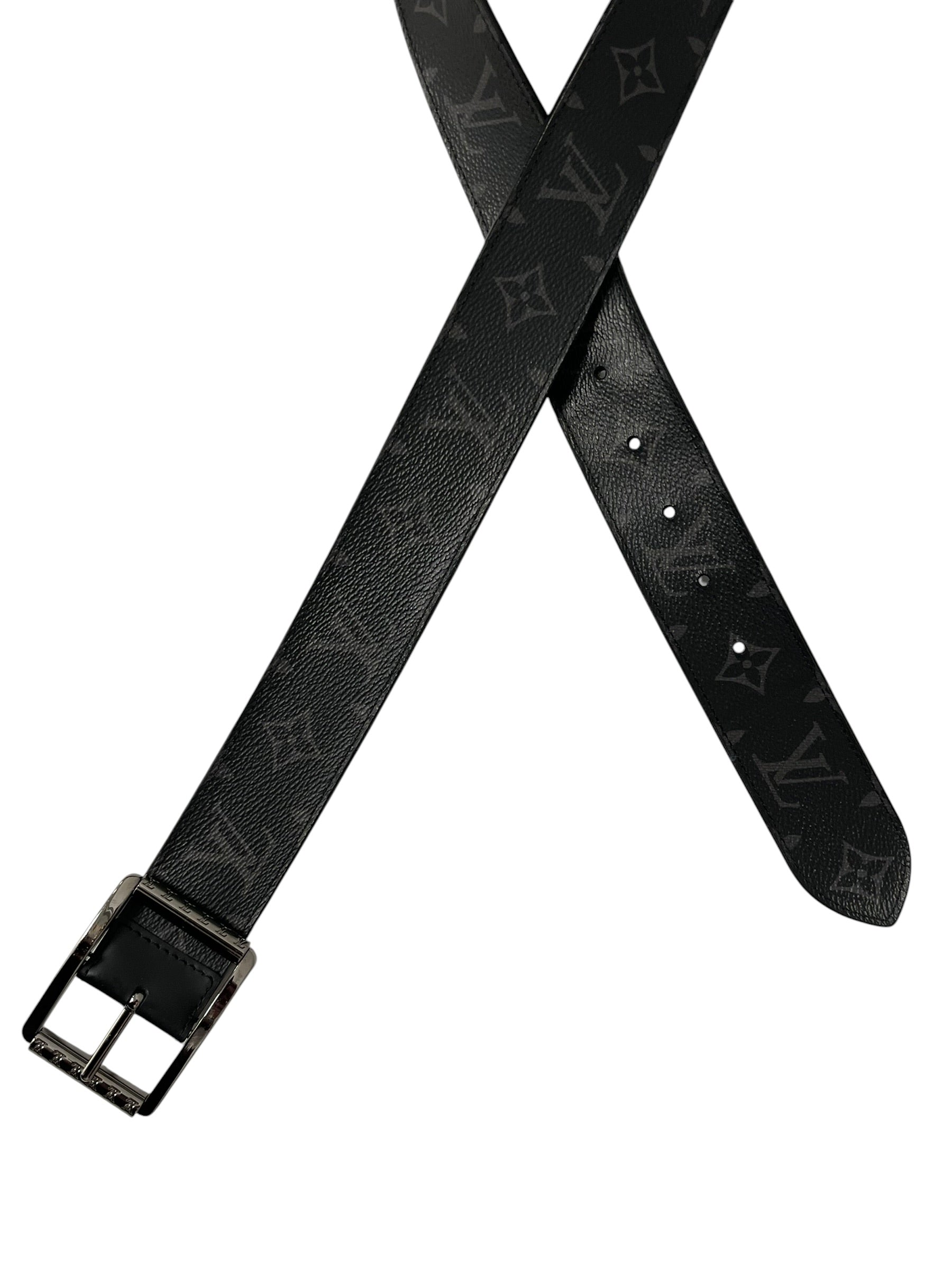 LOUIS VUITTON/Belt/Monogram/Leather/BLK/MINI LV LOGO ON BUCKLE view 2