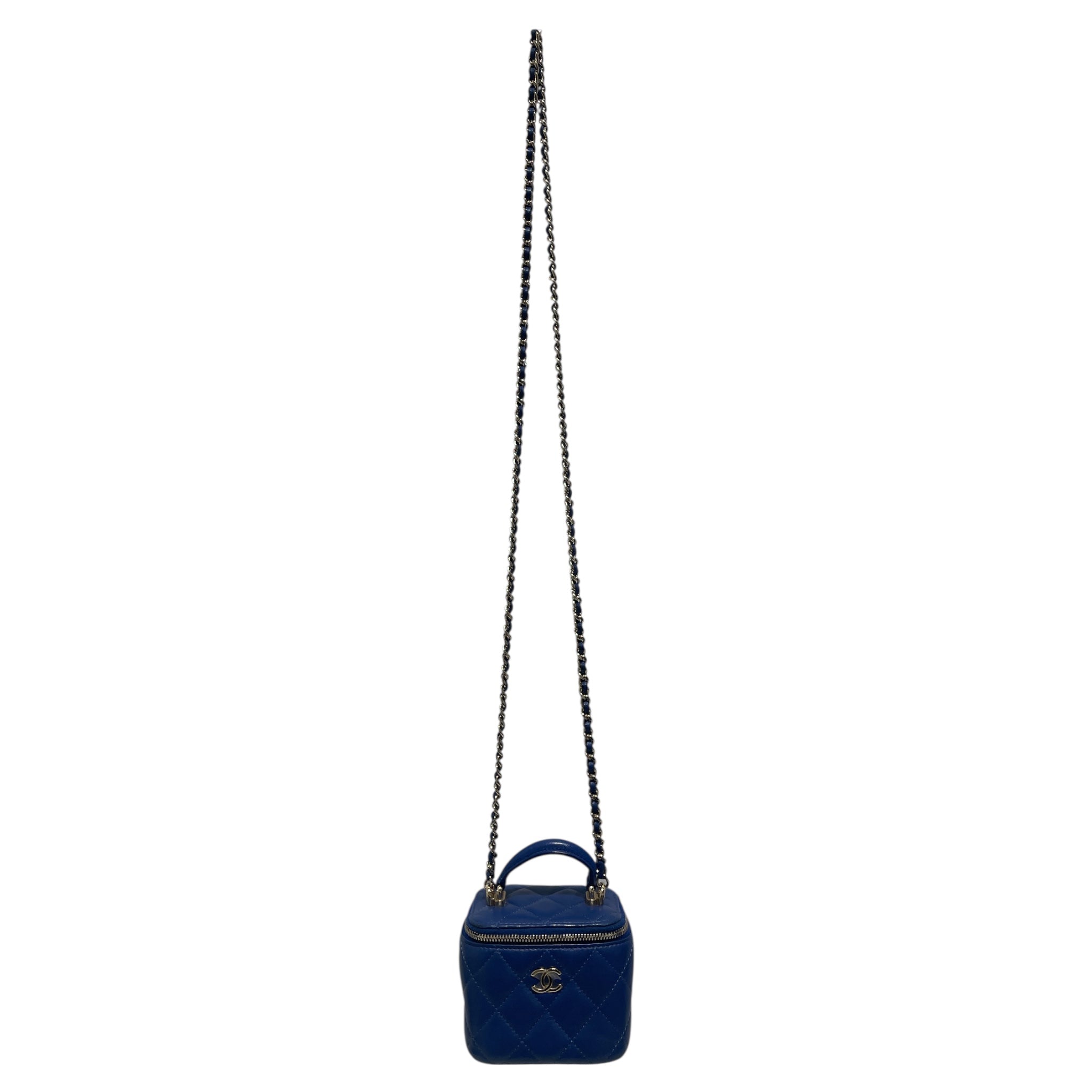 CHANEL/Cross Body Bag/BLU/mini lambskin quilted view 1