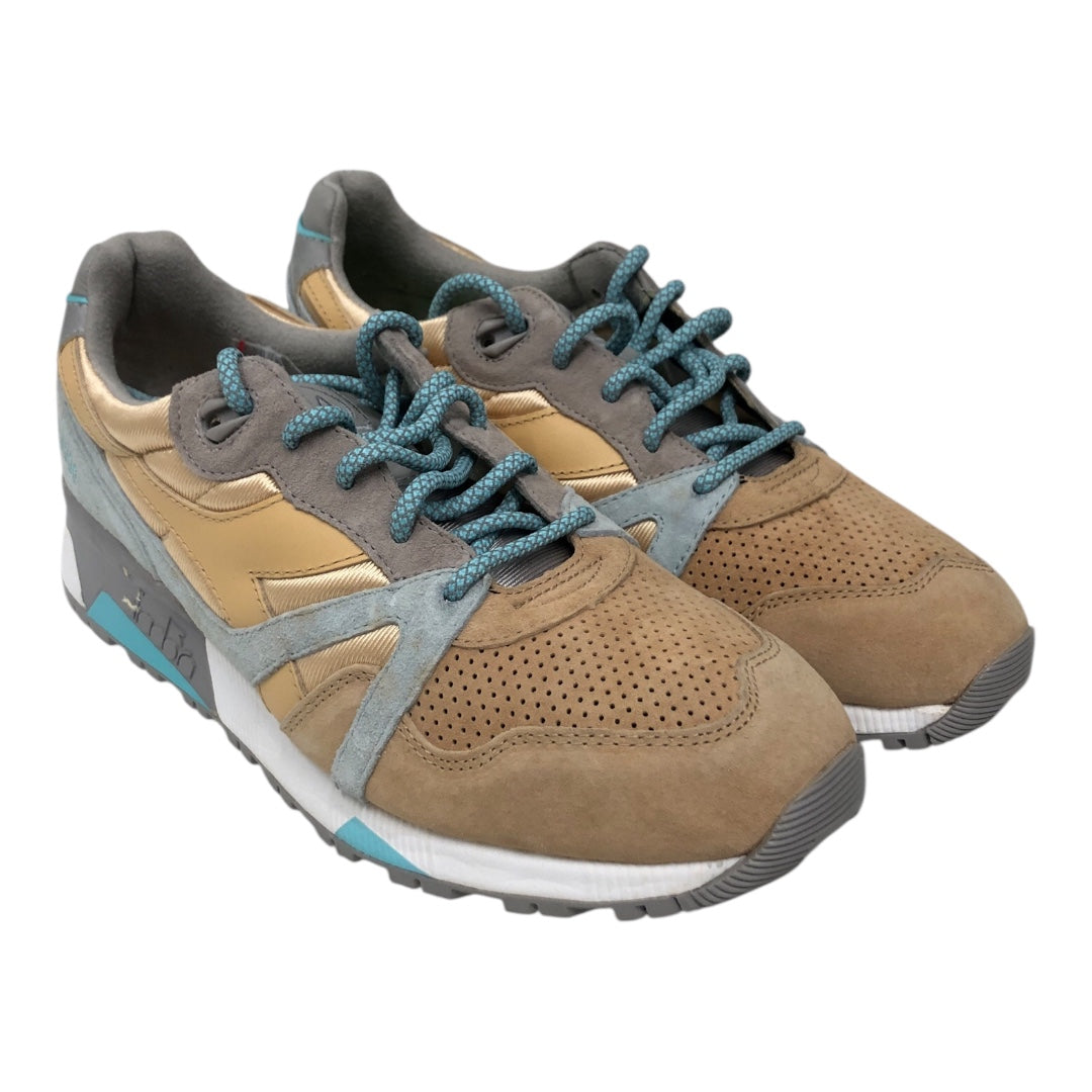 DIADORA/Low-Sneakers/US 10/Stripe/Suede/CRM/N9000 24 Kilates Sol Blu/Cream view 1