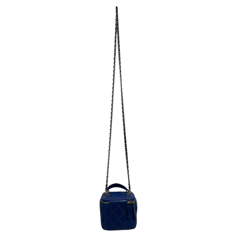 CHANEL/Cross Body Bag/BLU/mini lambskin quilted