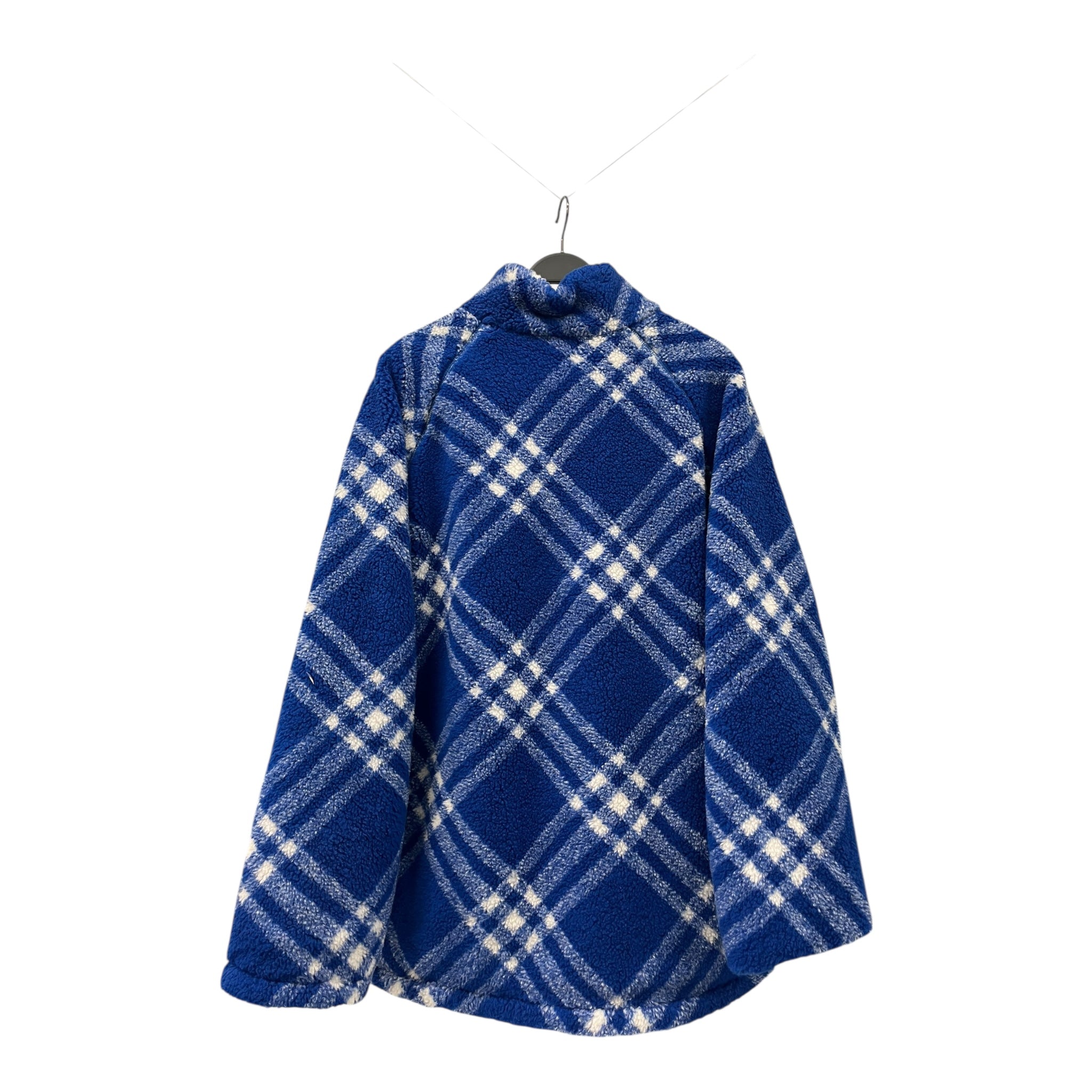 BURBERRY PRORSUM COLLECTION/Jacket/58/Wool/BLU/Plaid/check fleece zip up view 2