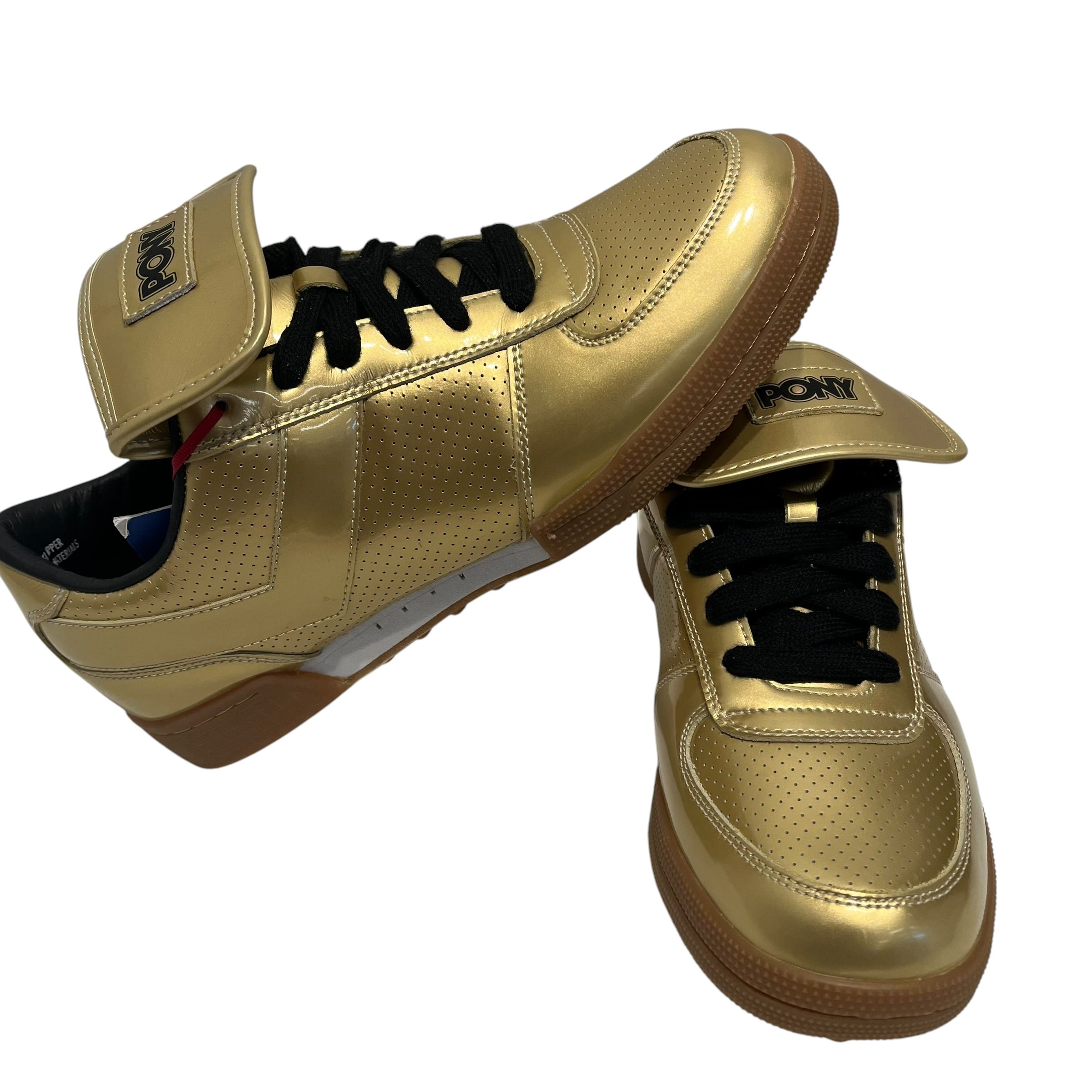 PONY/Low-Sneakers/US 11/Faux Leather/GLD/U-Tip/pony/all gold wih black view 5