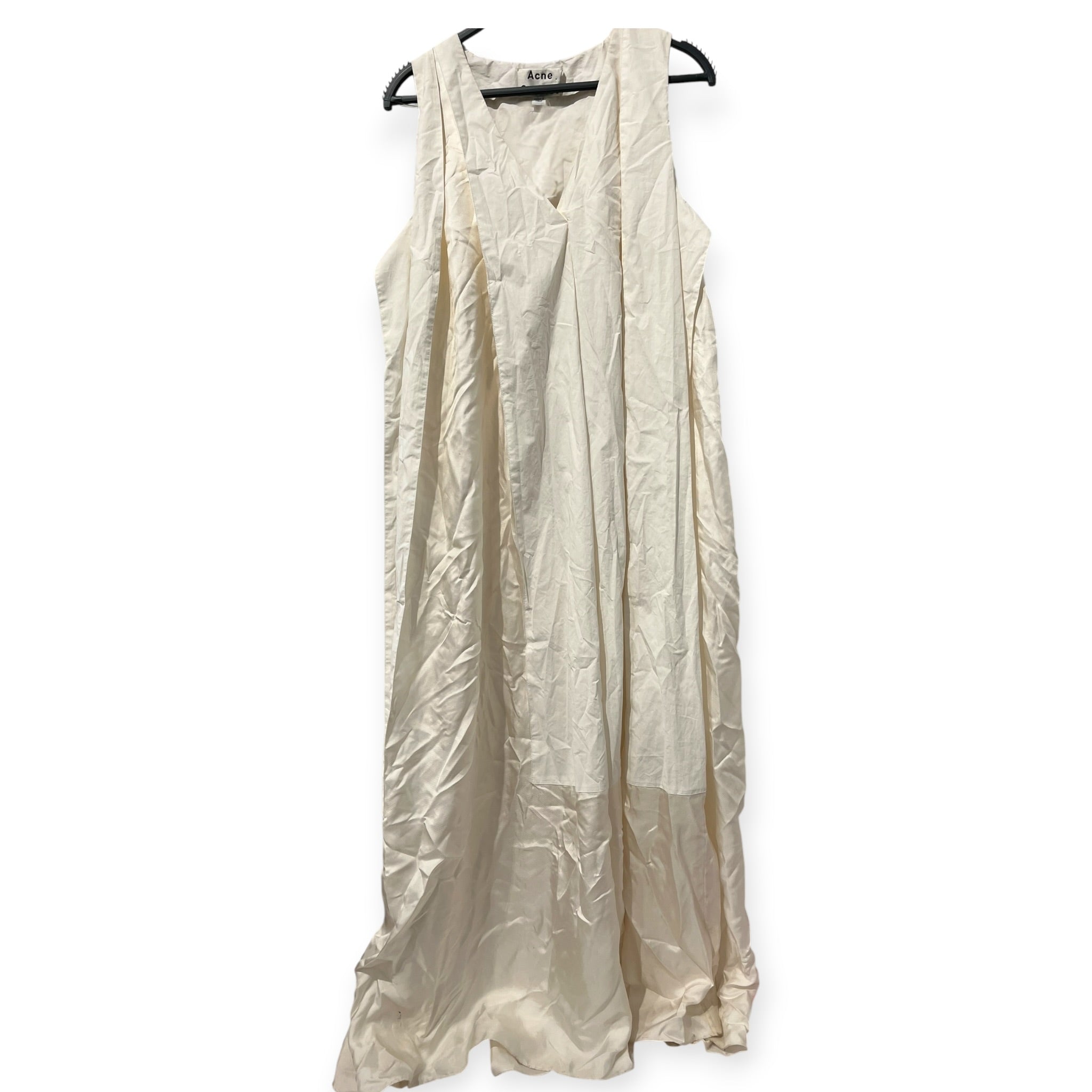 Acne Studios/Dress/42/Cotton/WHT/Maxi Length/CARON SE/PAPER V NECK DRESS view 1