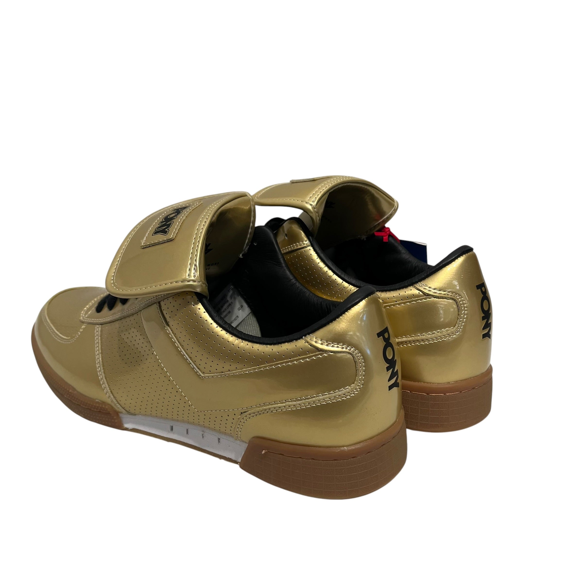 PONY/Low-Sneakers/US 11/Faux Leather/GLD/U-Tip/pony/all gold wih black view 2
