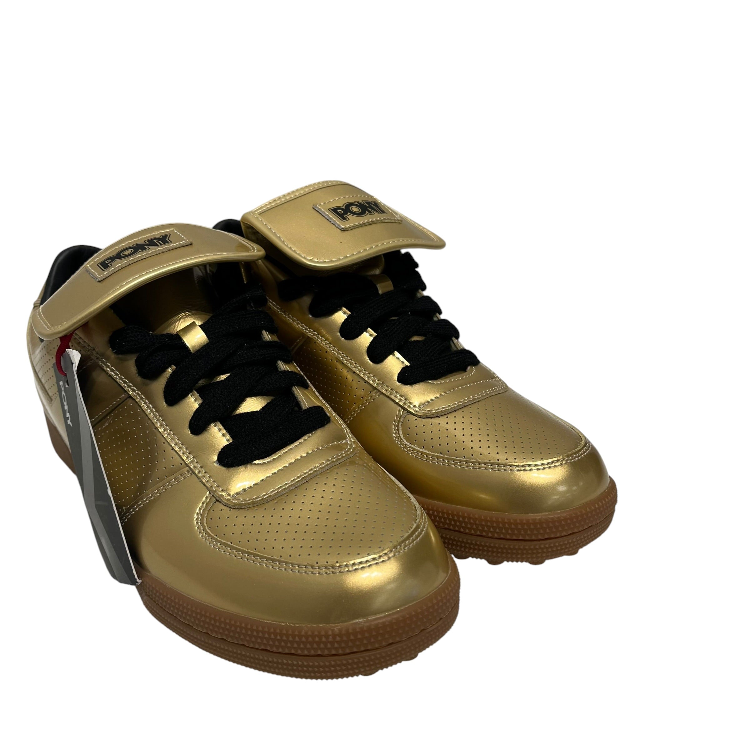 PONY/Low-Sneakers/US 11/Faux Leather/GLD/U-Tip/pony/all gold wih black view 1