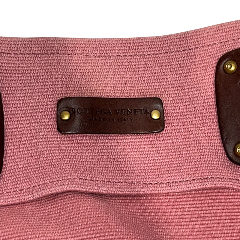 BOTTEGA VENETA/Tote Bag/Cotton/PNK/CANVAS BUCKLE STRAP