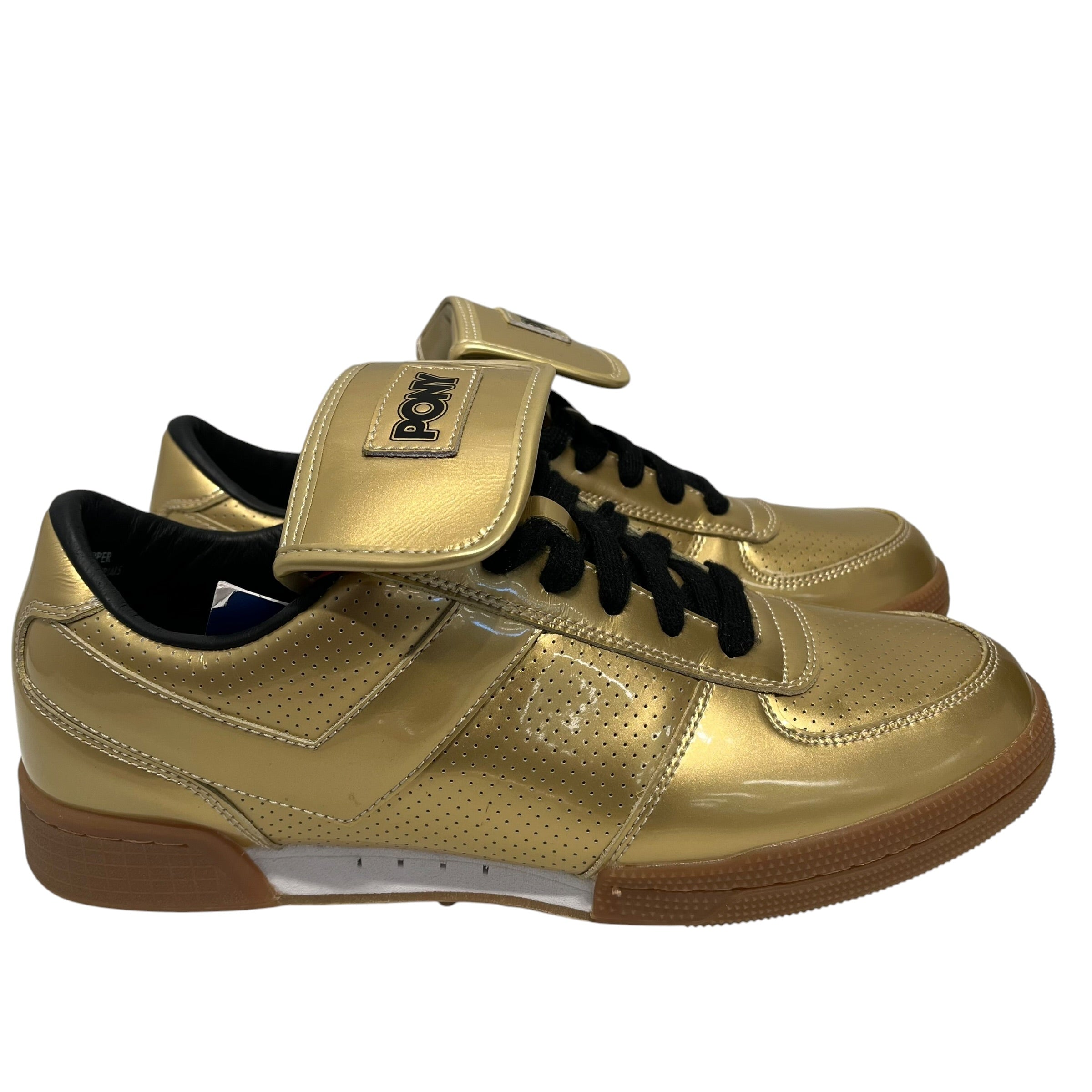 PONY/Low-Sneakers/US 11/Faux Leather/GLD/U-Tip/pony/all gold wih black view 4