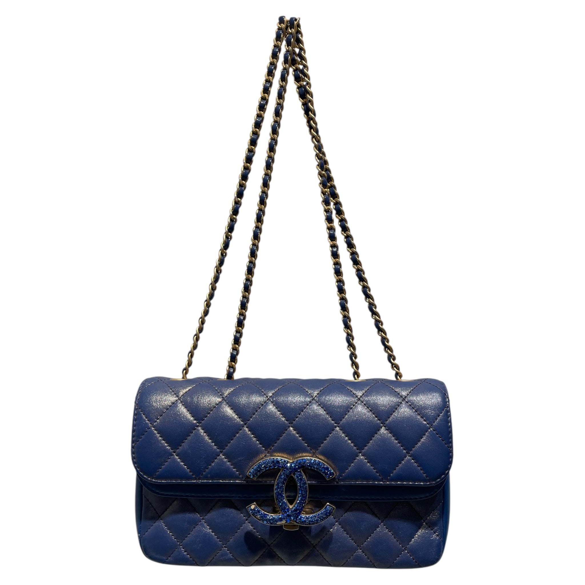CHANEL/Cross Body Bag/Leather/BLU/SWAROVSKI BLUE view 1