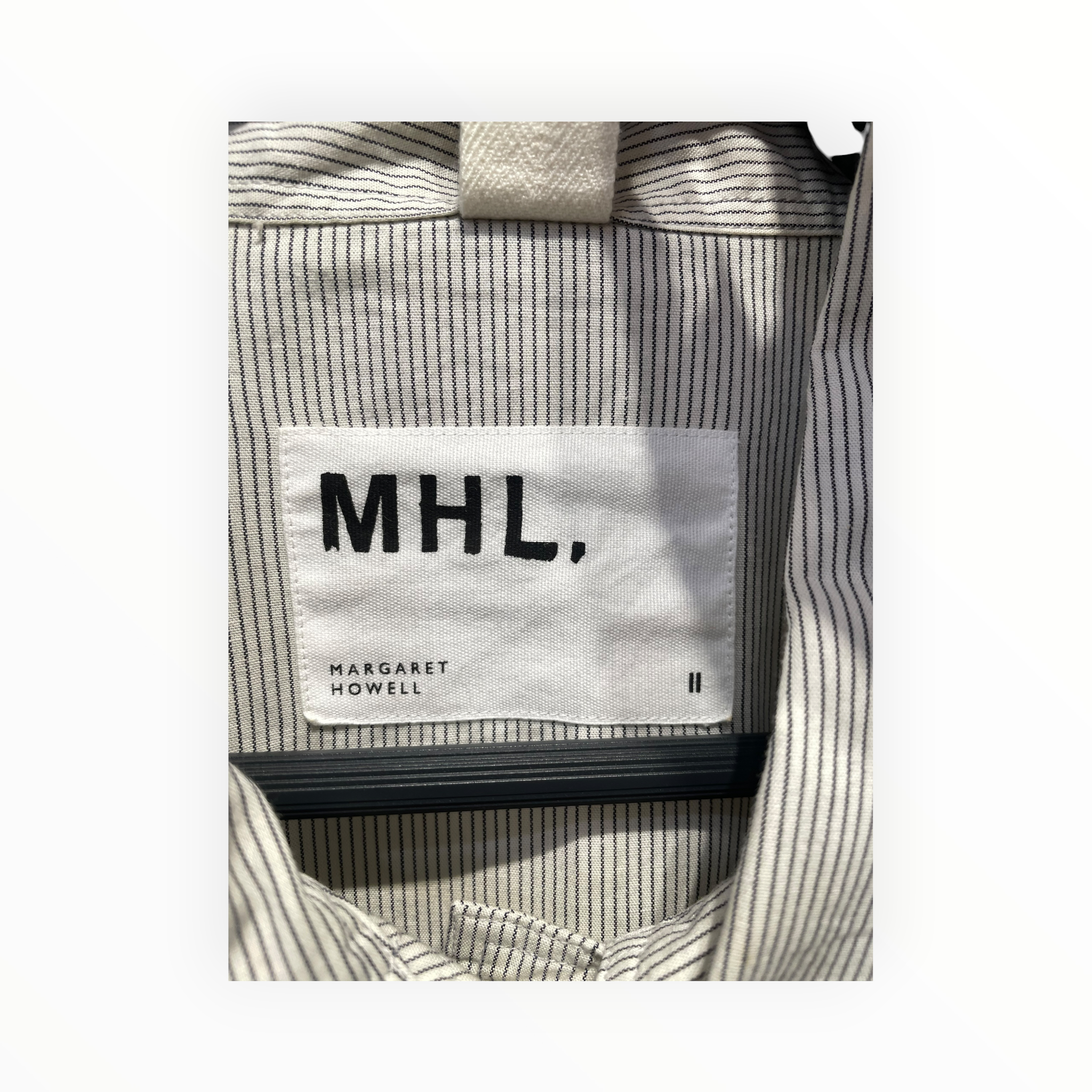 Margaret Howell/LS Shirt/2/Cotton/WHT/Stripe/pocket view 3