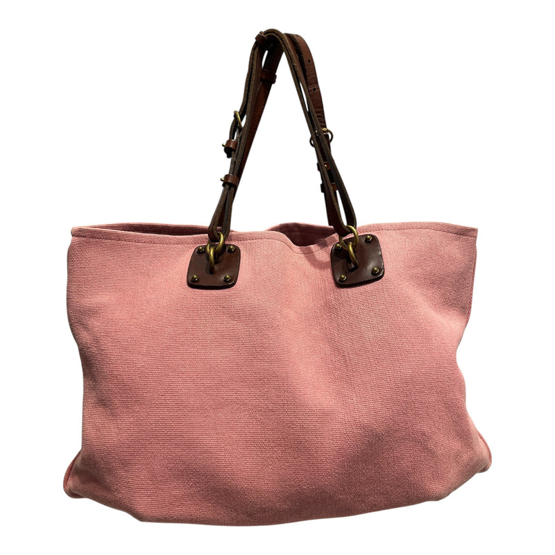 BOTTEGA VENETA/Tote Bag/Cotton/PNK/CANVAS BUCKLE STRAP