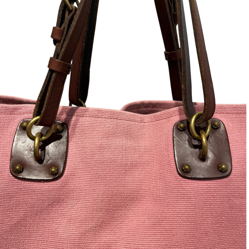 BOTTEGA VENETA/Tote Bag/Cotton/PNK/CANVAS BUCKLE STRAP