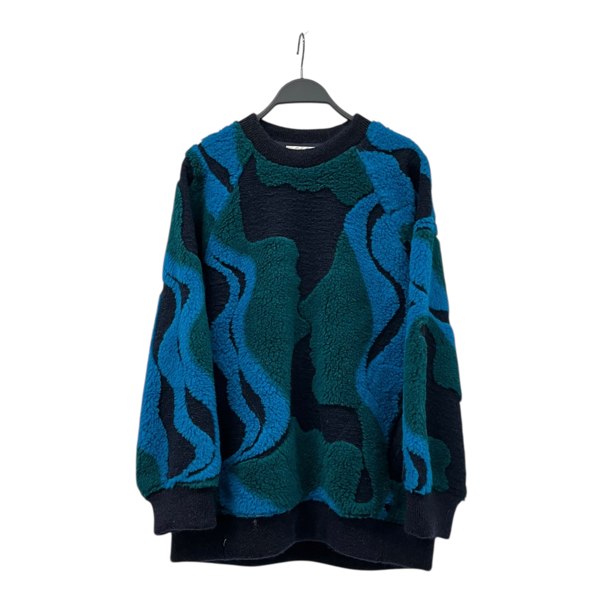 Chloe/Sweater/S/All Over Print/Wool/MLT/OVRSZD ABSTRACT FACES BLU/GRN view 1