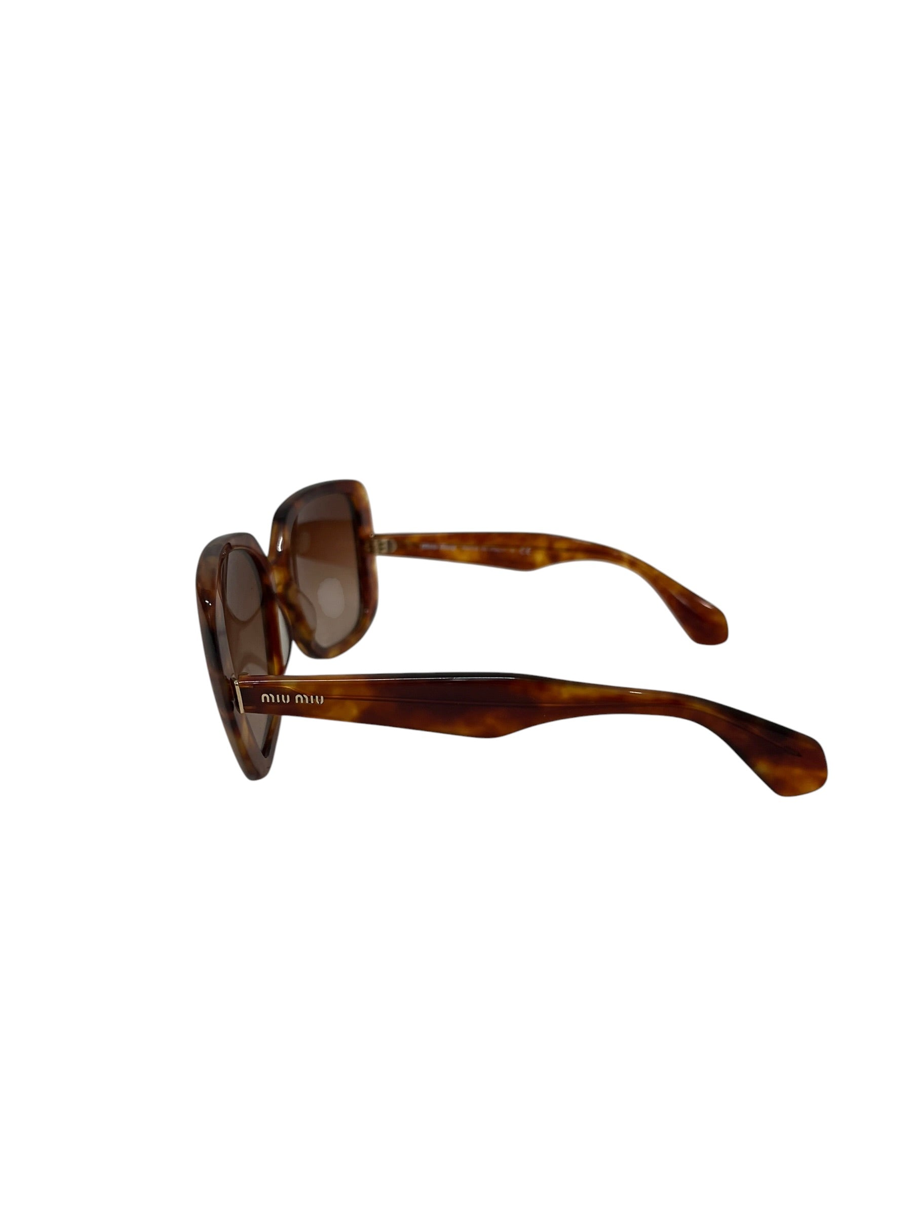 MIU MIU/Sunglasses/All Over Print/Tortoiseshell Pattern/BRW/Wellington/SQUARE RIMMED TORTOISE SHELL view 2