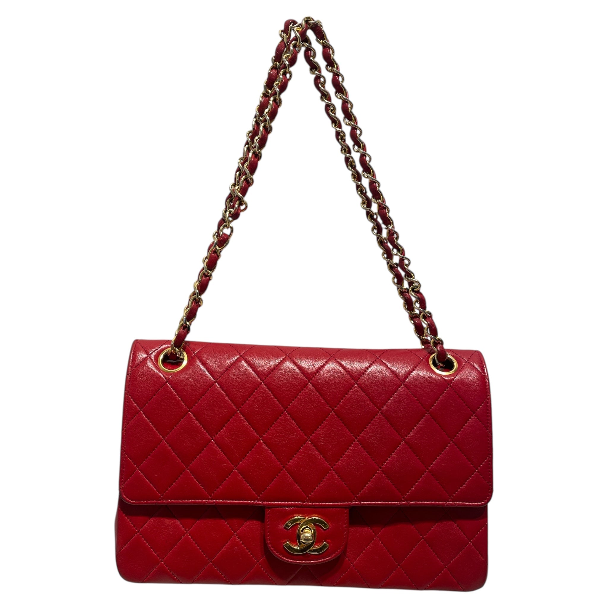 CHANEL/Cross Body Bag/Leather/RED/CHANEL TIMELESS FLAP view 1