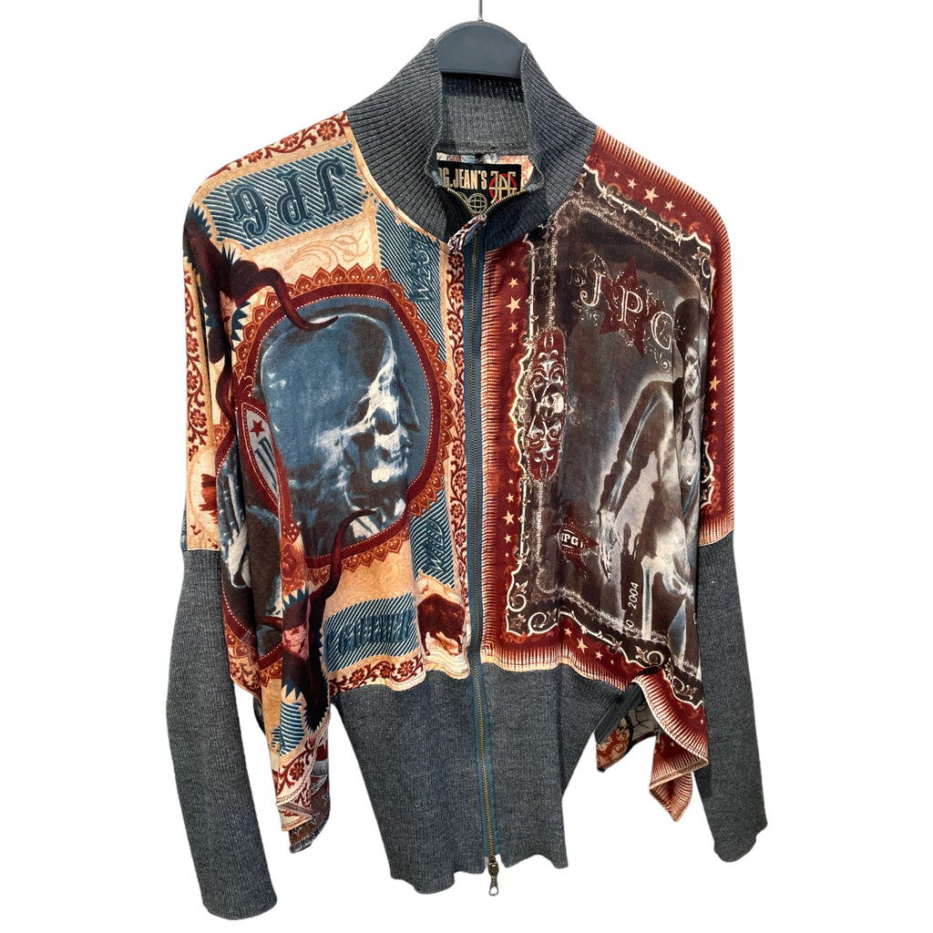 Jean Paul Gaultier/Jacket/L/Wool/NVY/All Over Print/Western Print