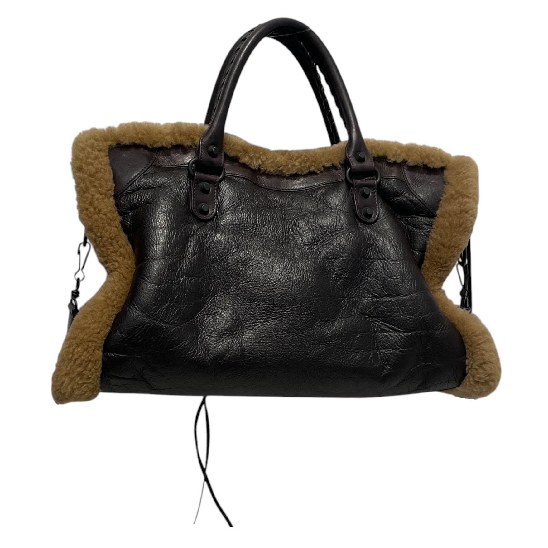 BALENCIAGA/Hand Bag/Lambskin/BRW/fleece lined city bag view 2