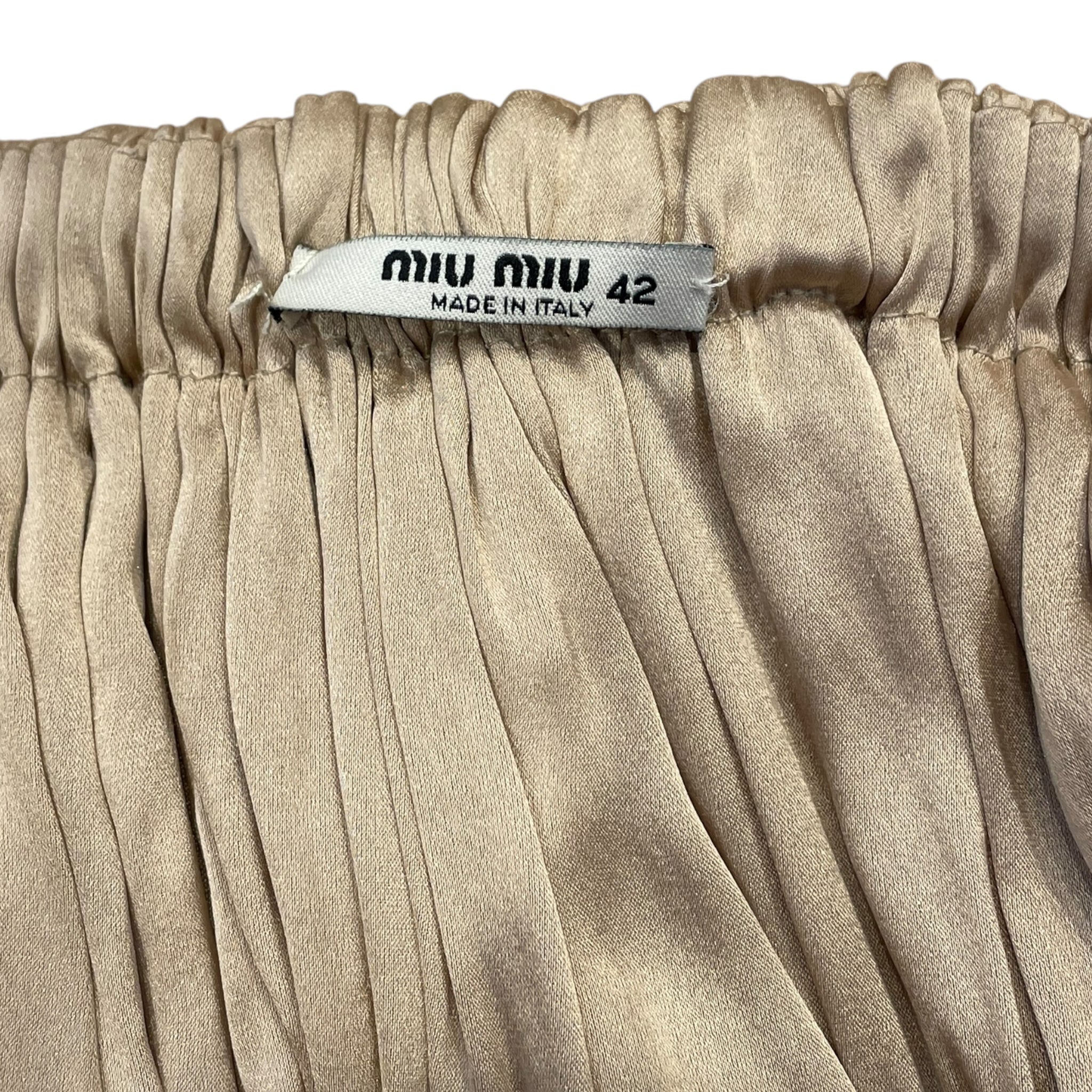MIU MIU/Skirt/42/Silk/GLD/Ruched Mini Skirt - Elastic view 3