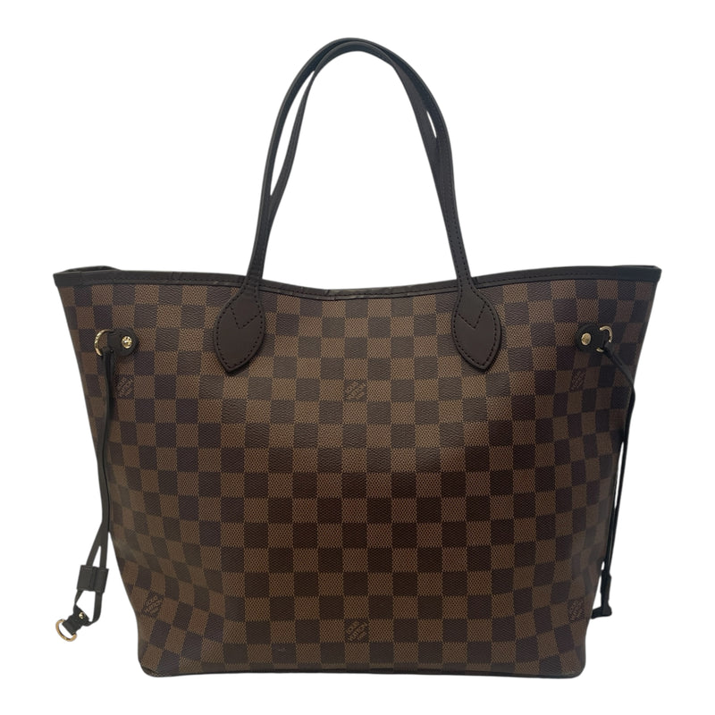 LOUIS VUITTON/Tote Bag/L/Monogram/Leather/BRW/Neverfull MM Damier