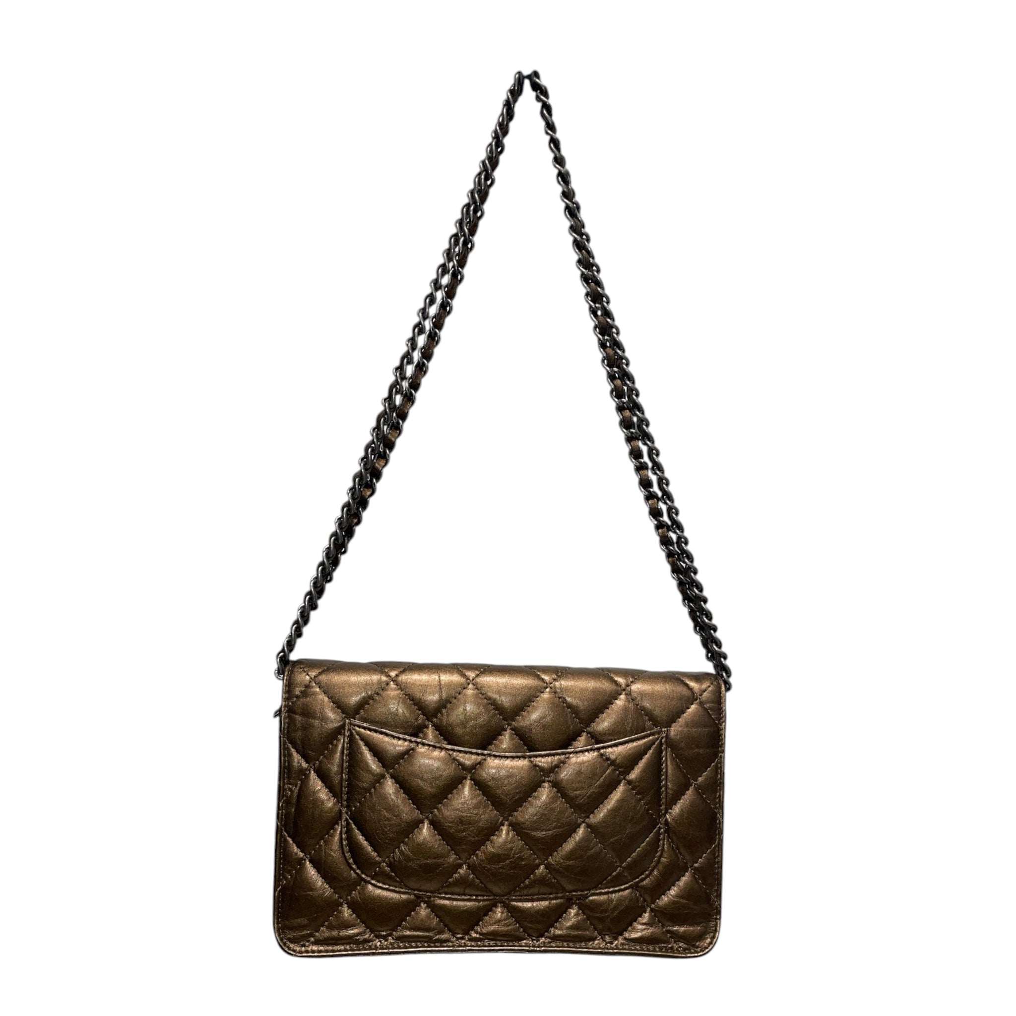 CHANEL/Cross Body Bag/Leather/BRW/WALLE ON CHAIN 2.55 BRONZE view 2