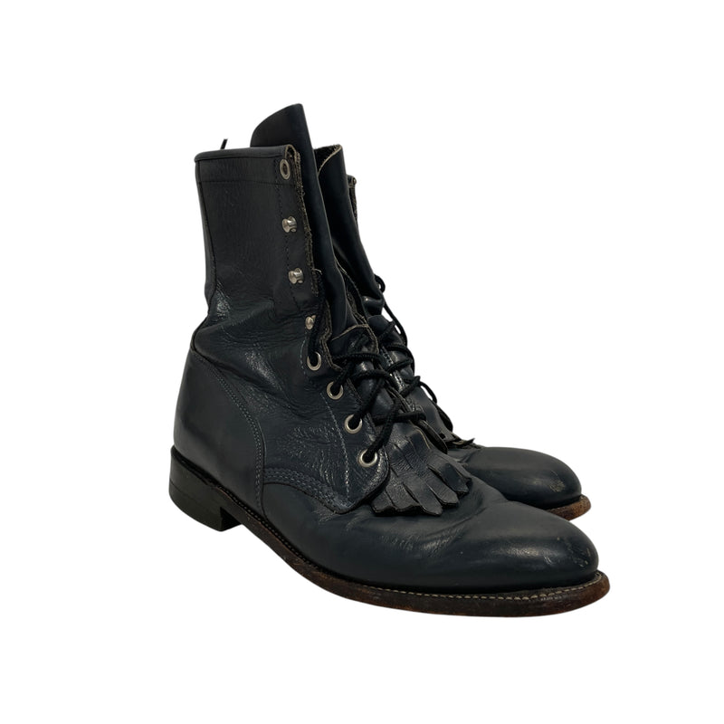 Justin BOOTS/Western Boots/US 7.5/Leather/BLK/