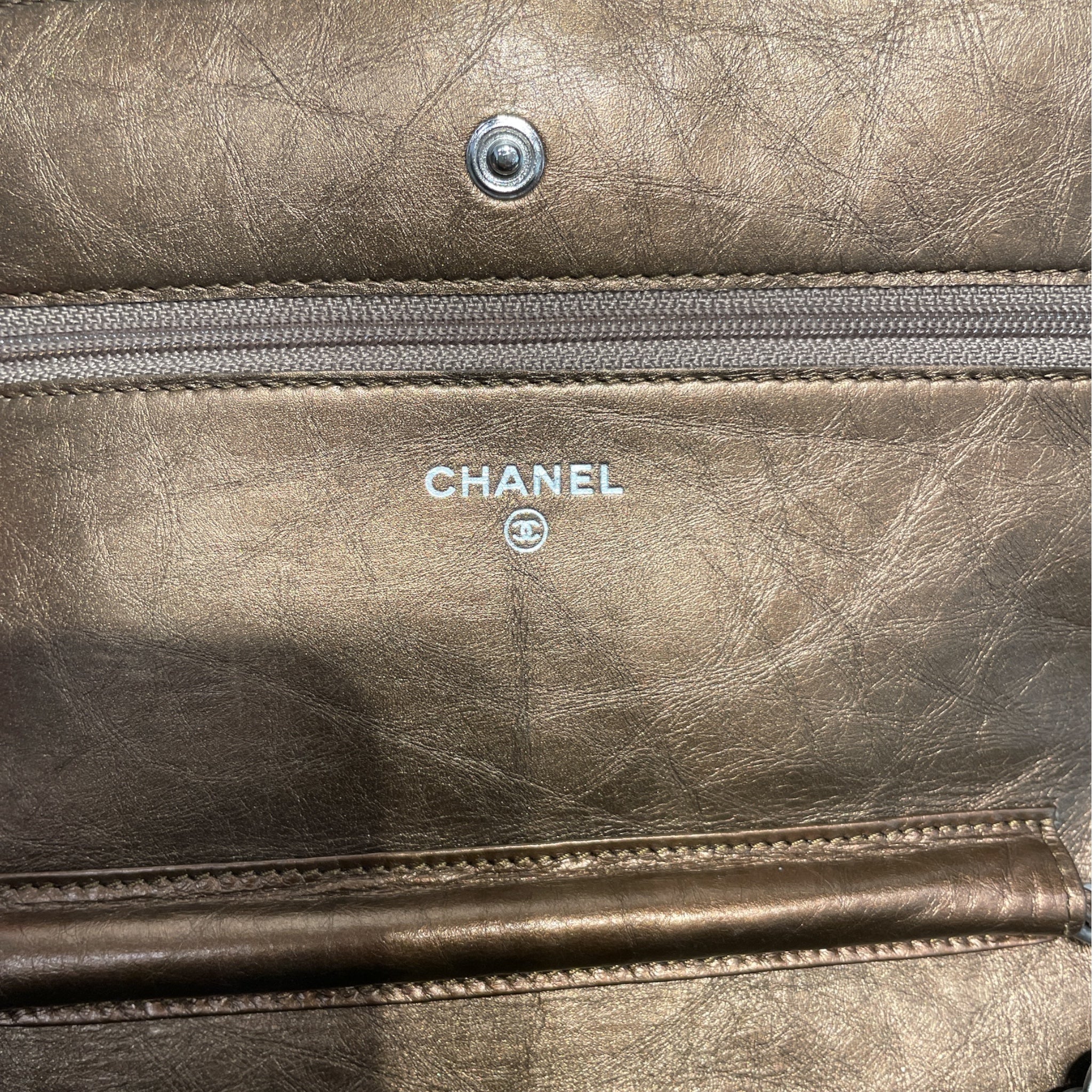 CHANEL/Cross Body Bag/Leather/BRW/WALLE ON CHAIN 2.55 BRONZE view 5