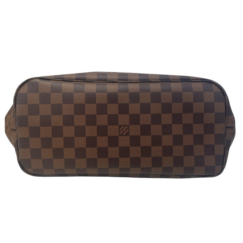 LOUIS VUITTON/Tote Bag/L/Monogram/Leather/BRW/Neverfull MM Damier