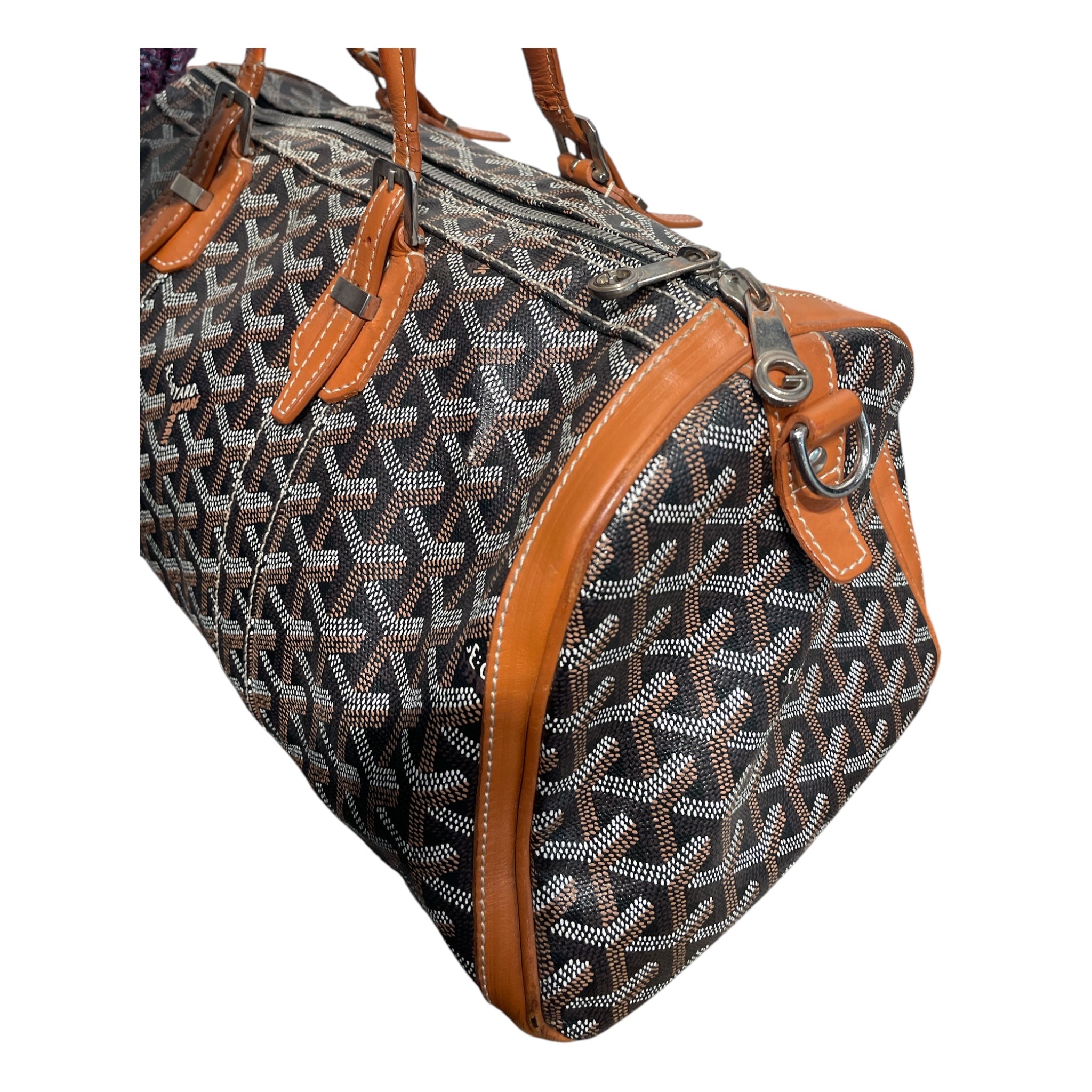 GOYARD/Boston Bag/Monogram/Leather/BRW/CROISIERE view 6