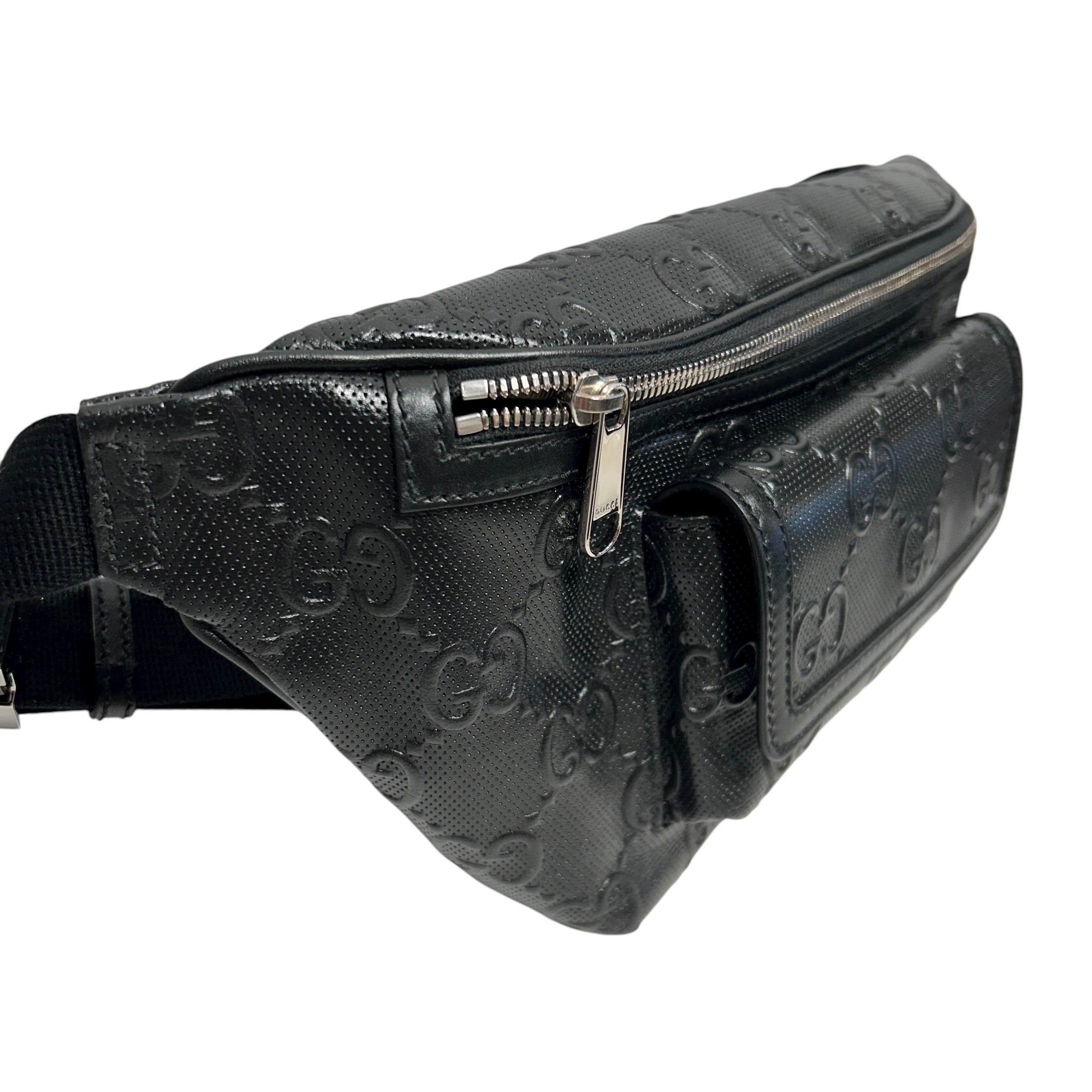 GUCCI/Fanny Pack/OS/Monogram/Leather/BLK/GG Embossed Perforated view 6