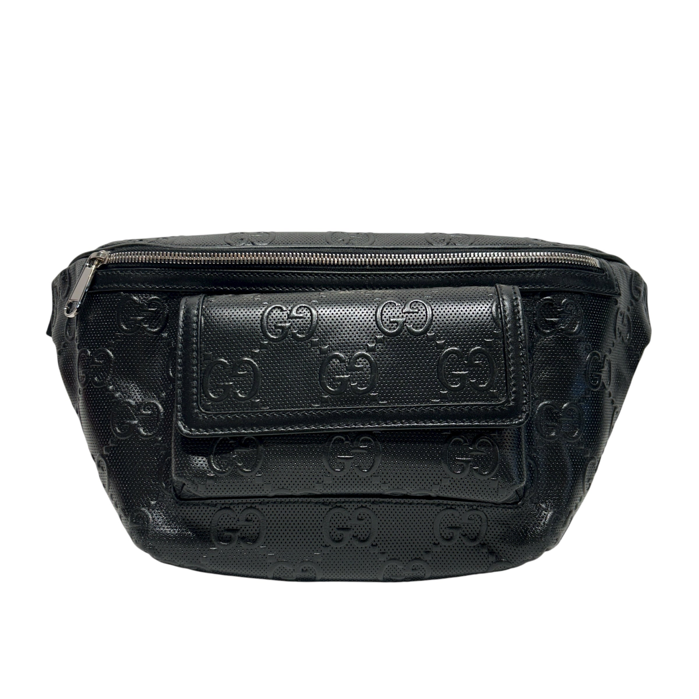 GUCCI/Fanny Pack/OS/Monogram/Leather/BLK/GG Embossed Perforated view 1