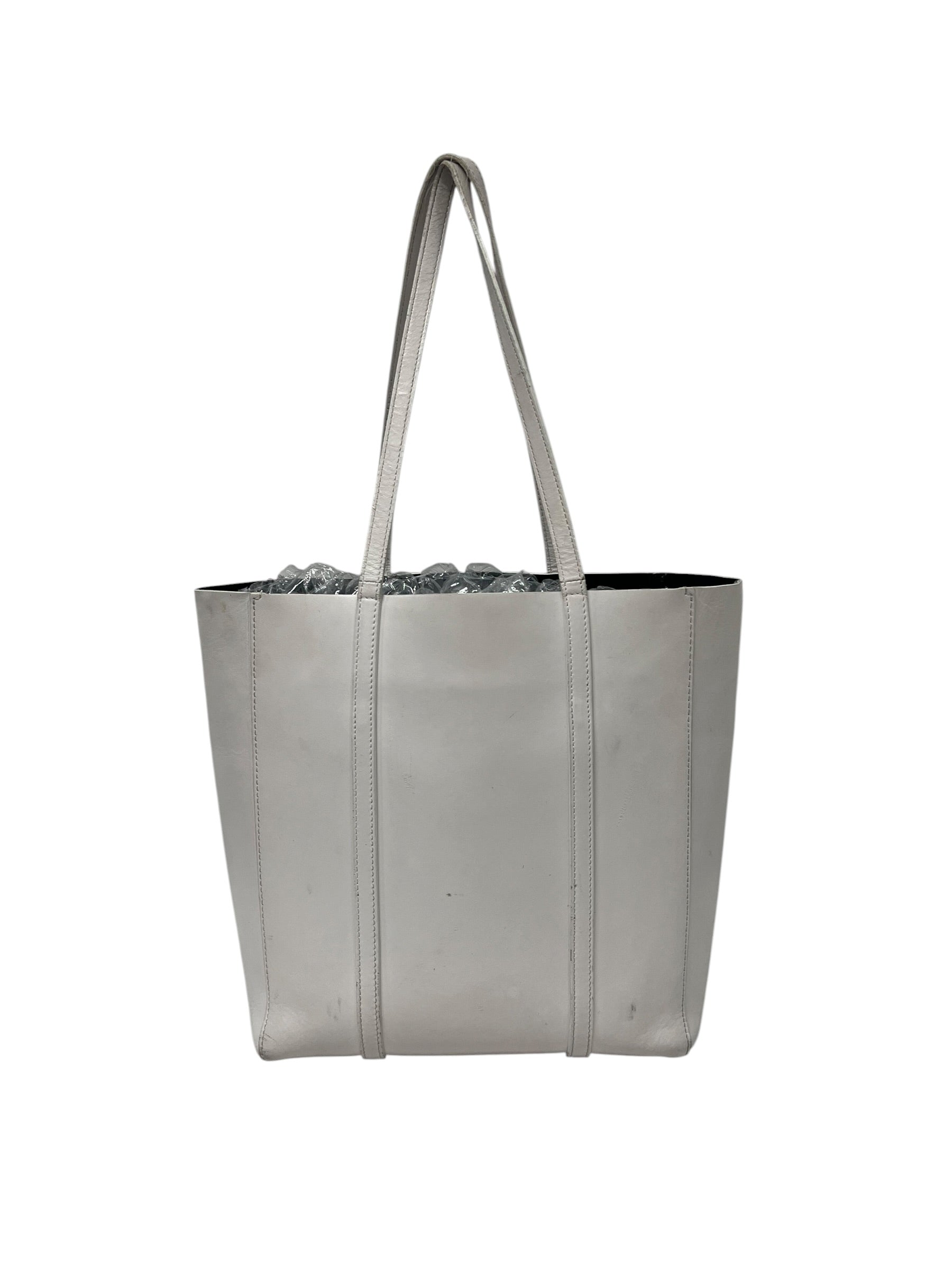 BALENCIAGA/Tote Bag/Leather/WHT/SCRIPT LOGO INTERIOR POCKET view 2