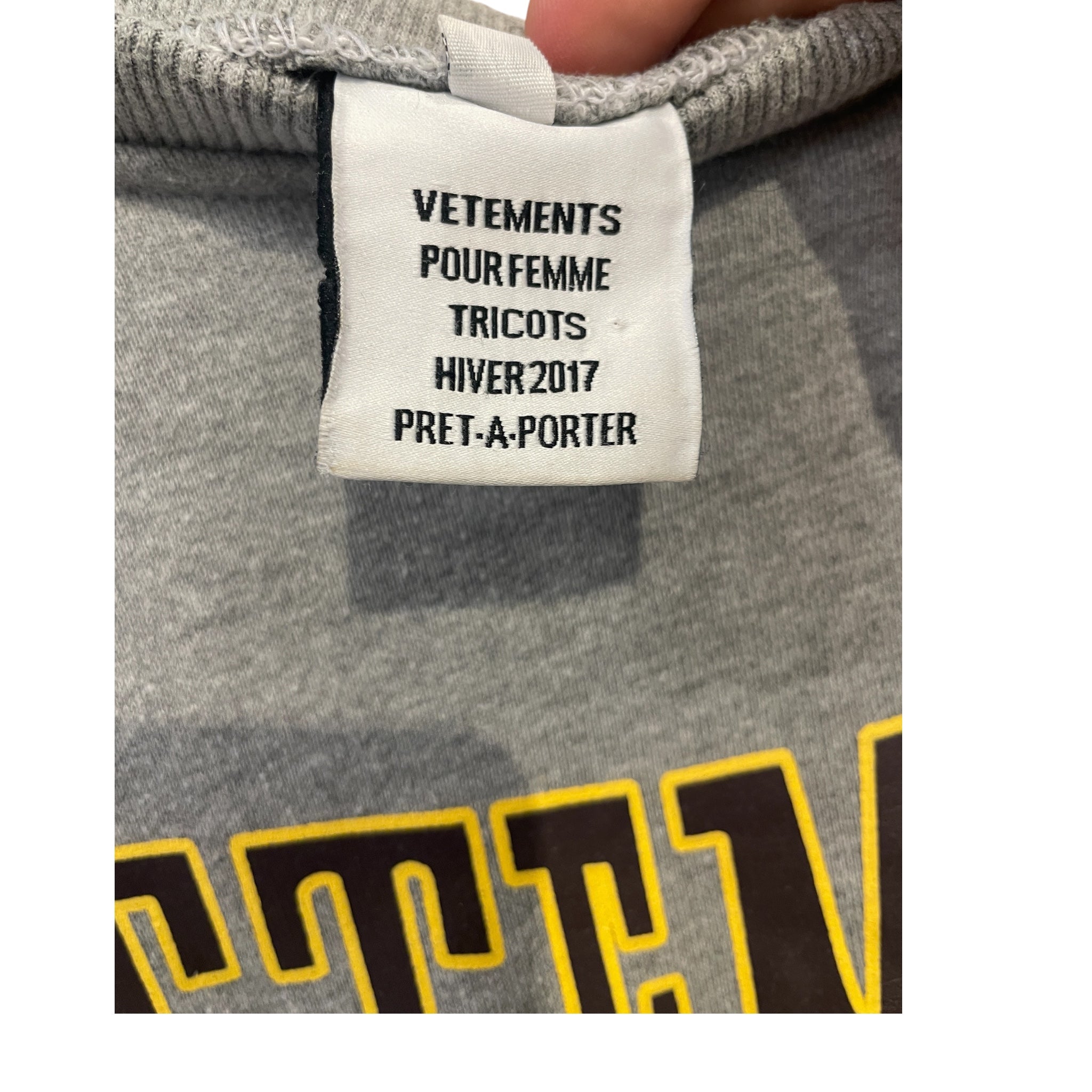 VETEMENTS/Champion/Hoodie/XL/Cotton/GRY/REVERSE view 5